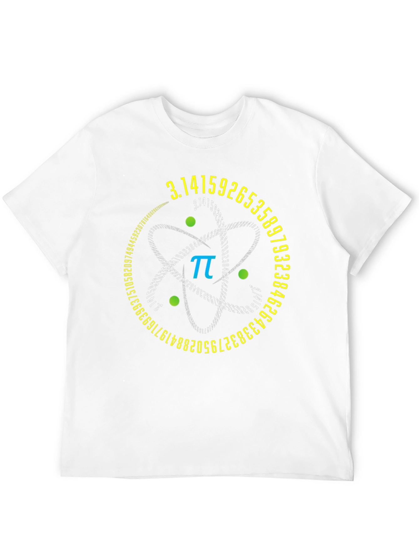 Pi Symbol Atom Design Black T-Shirt