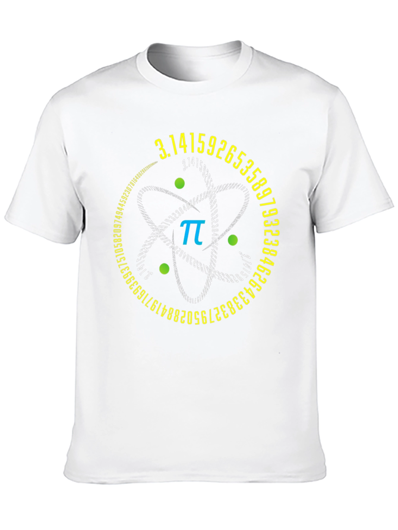 Pi Symbol Atom Design Black T-Shirt