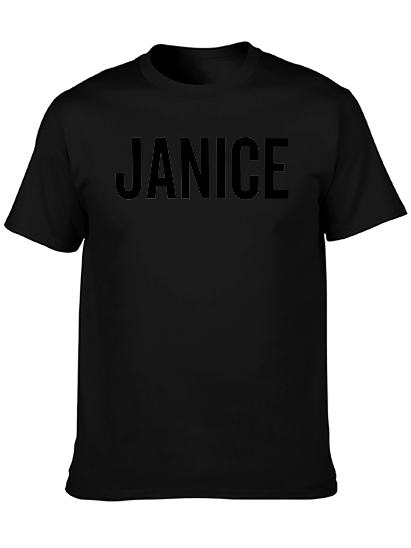 Janice Personalized Black Cotton Tee