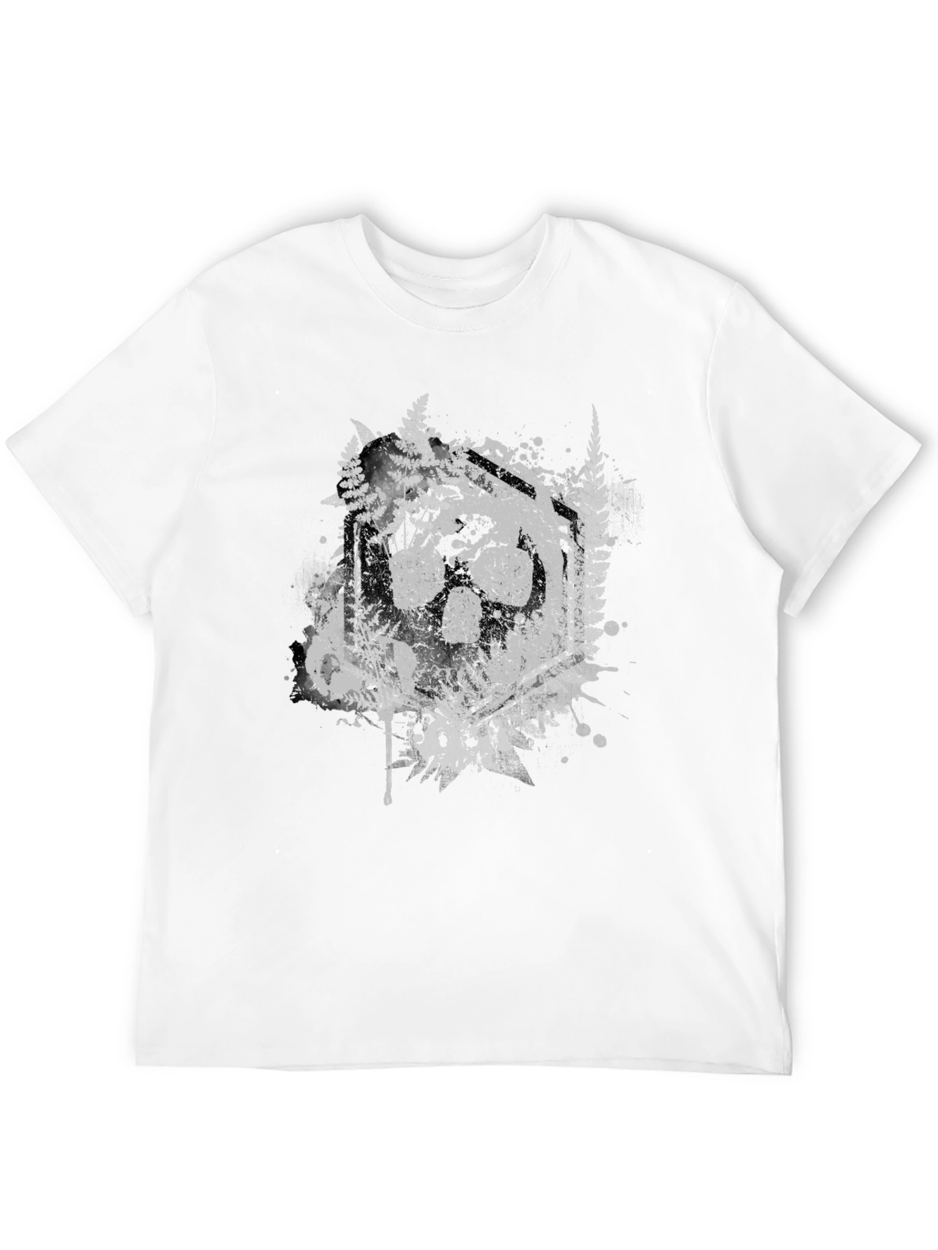 Nature Wolf Paw Print Graphic T-Shirt