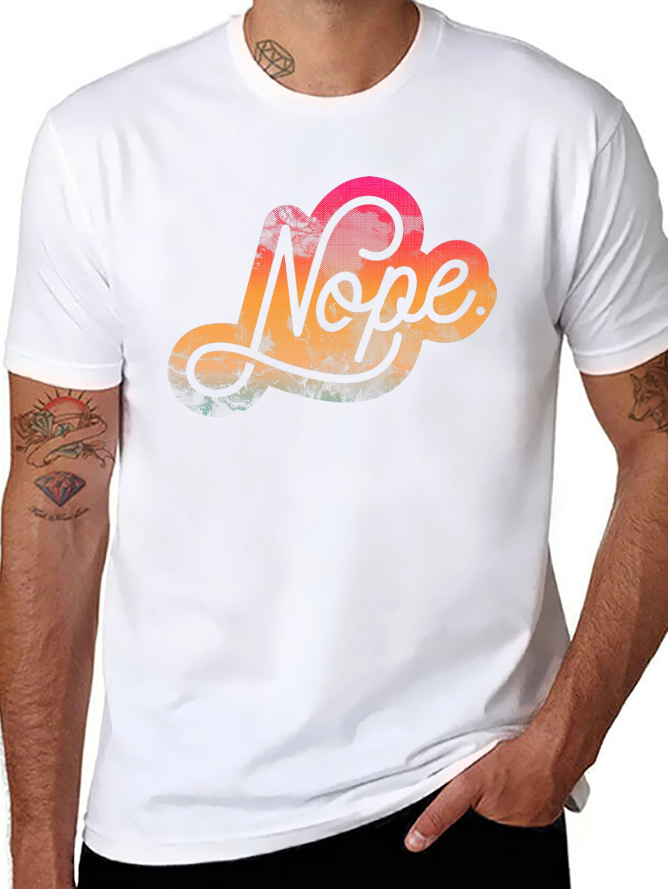 Nope Graphic Tee - Casual Black T-Shirt