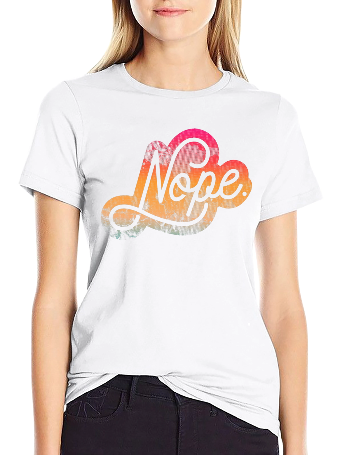 Nope Graphic Tee - Casual Black T-Shirt