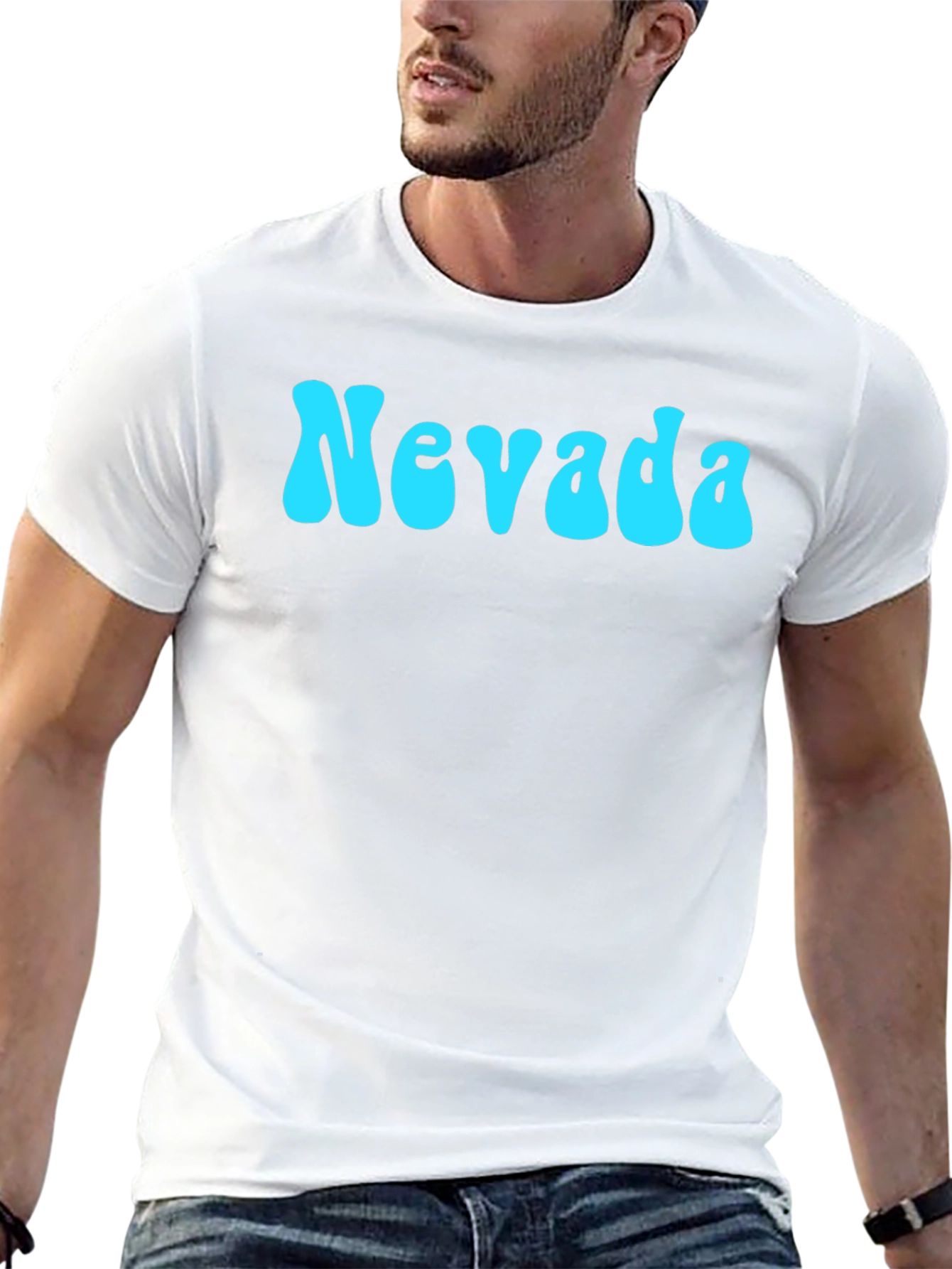 Nevada Retro Style Graphic Tee - Black Cotton T-Shirt