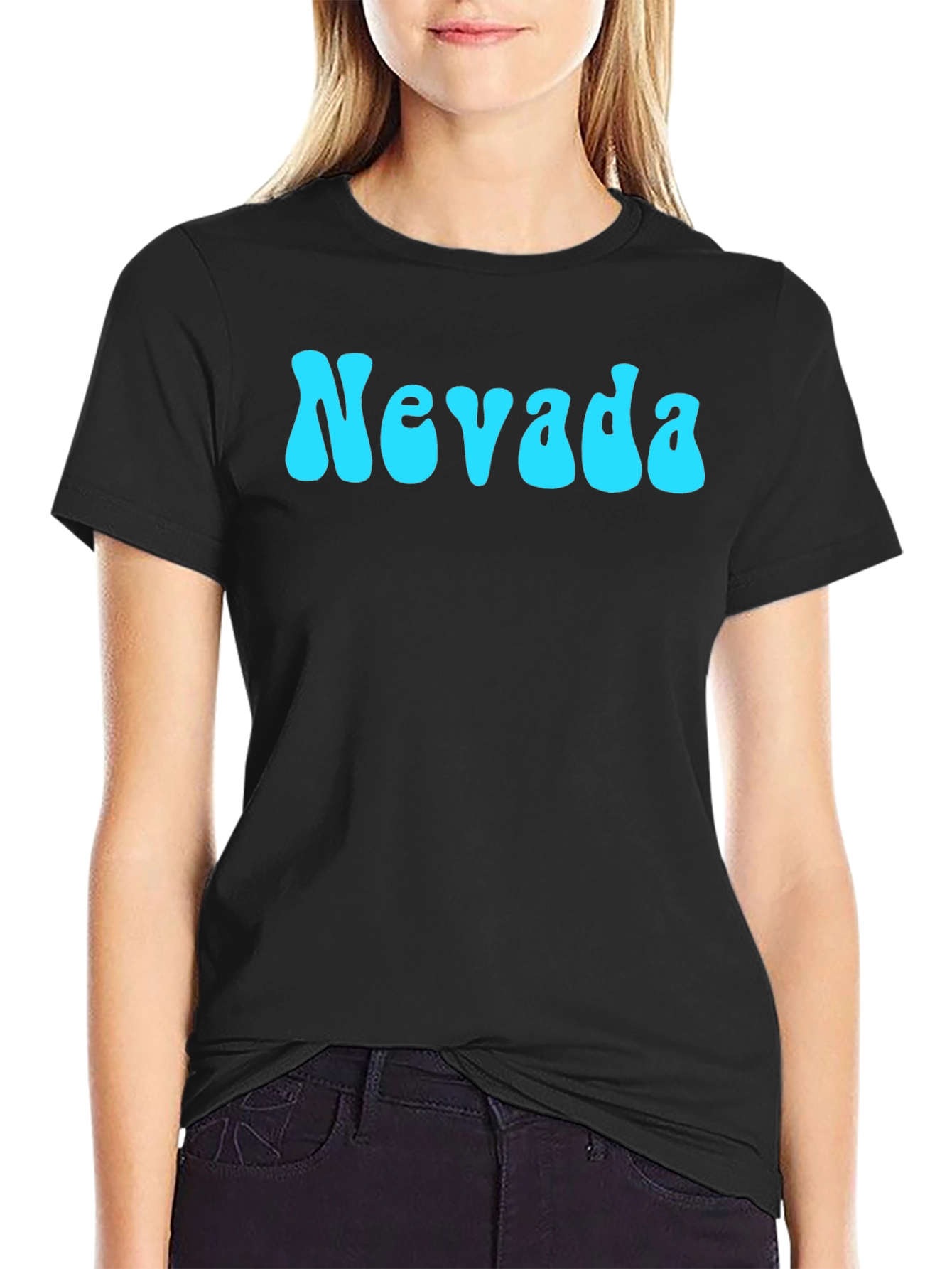 Nevada Retro Style Graphic Tee - Black Cotton T-Shirt