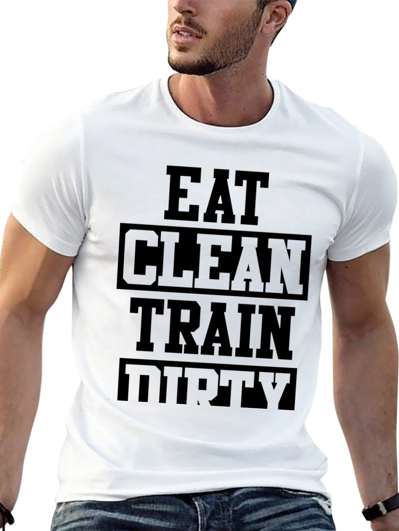 Eat Clean Train Dirty Black Graphic Tee