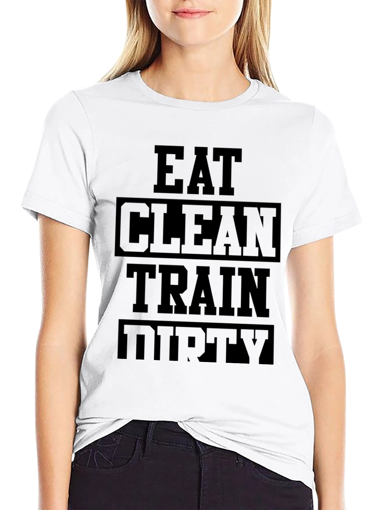 Eat Clean Train Dirty Black Graphic Tee