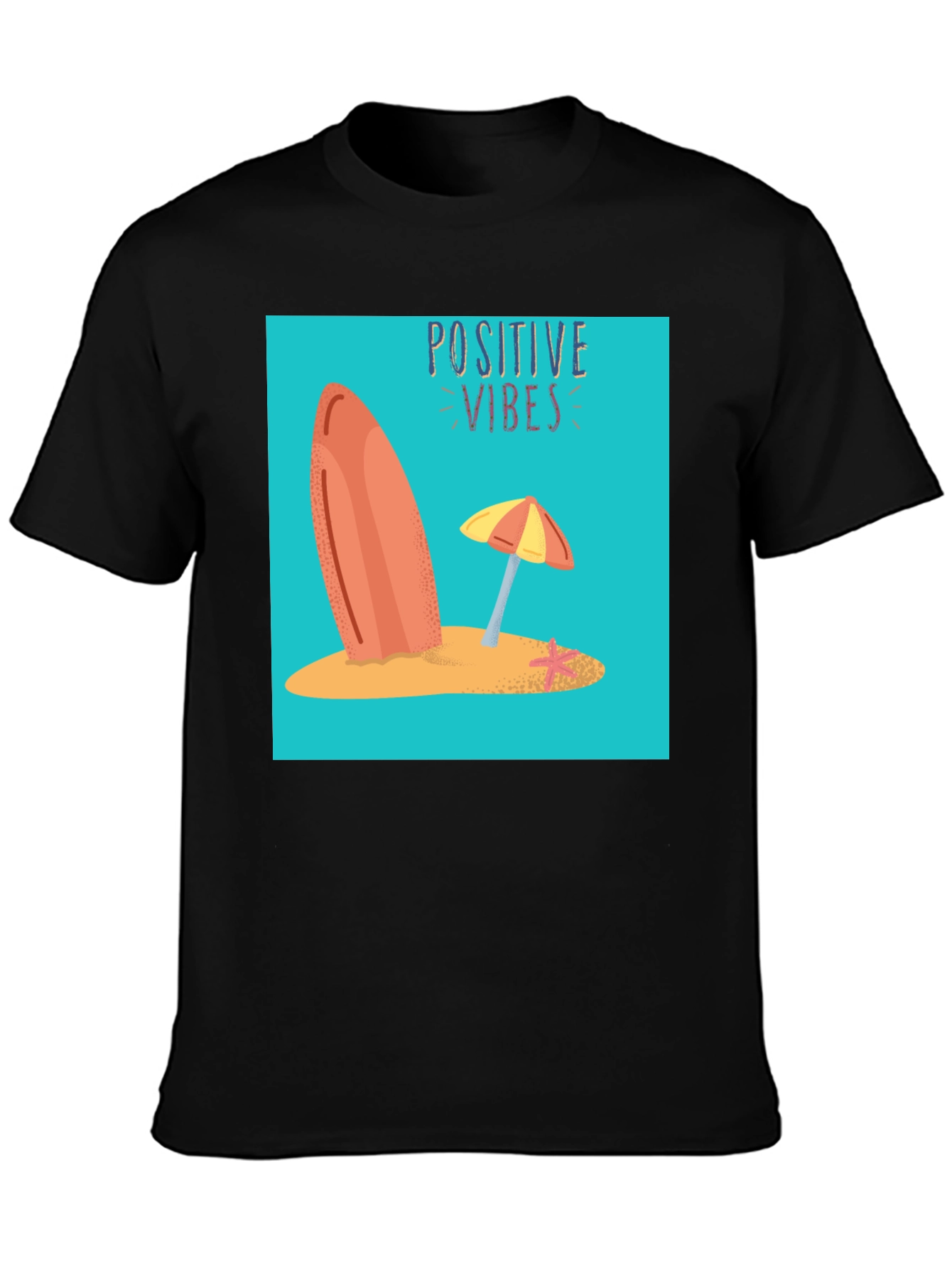 Positive Vibes Graphic T-Shirt - Beach Surf Design