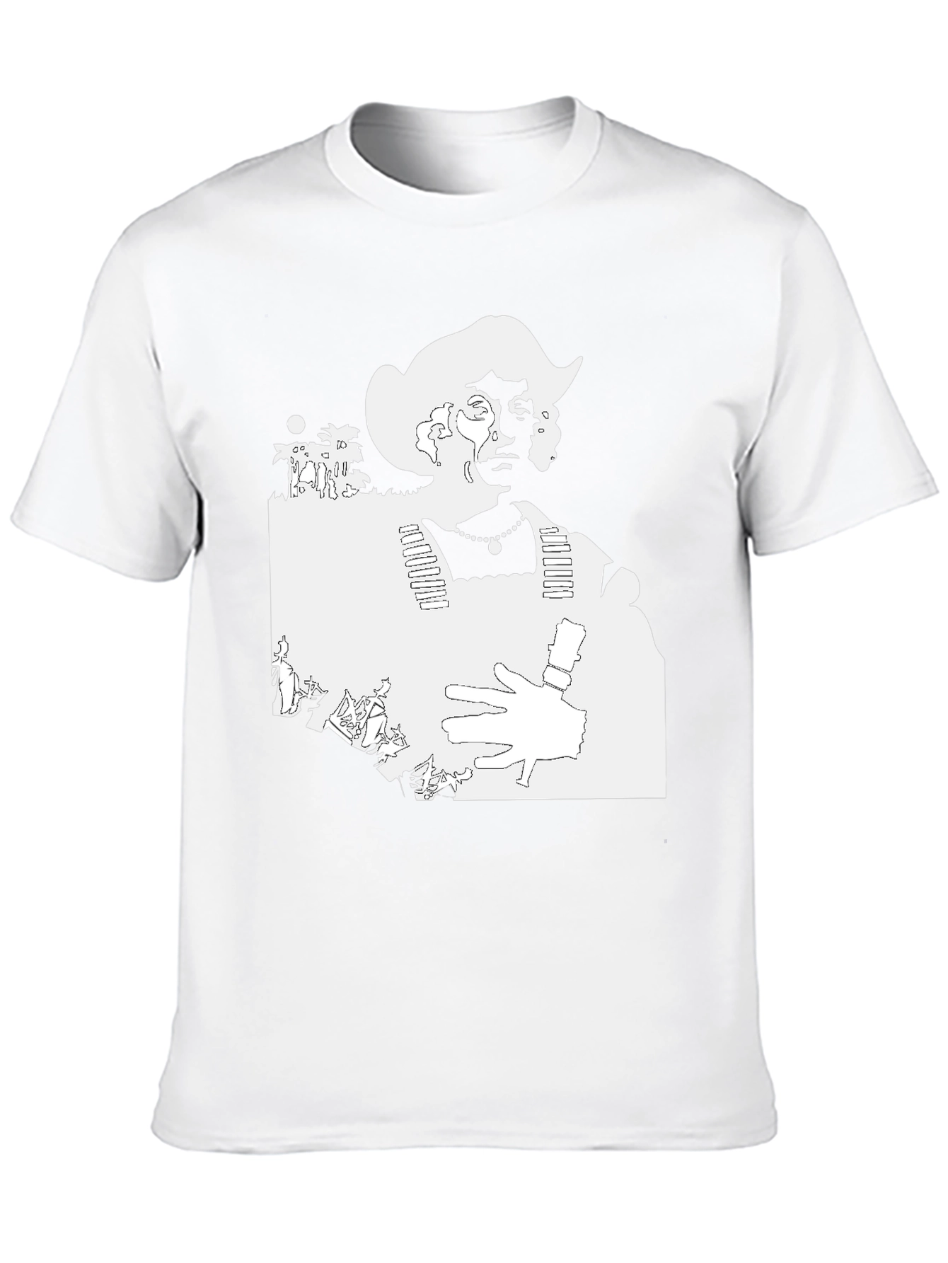 Graphic Tee: Retro Cowboy Silhouette Black T-Shirt
