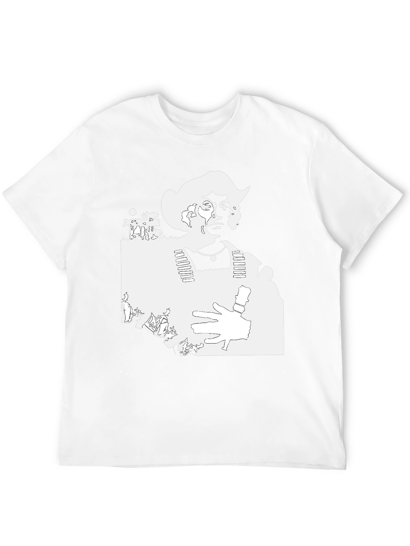 Graphic Tee: Retro Cowboy Silhouette Black T-Shirt