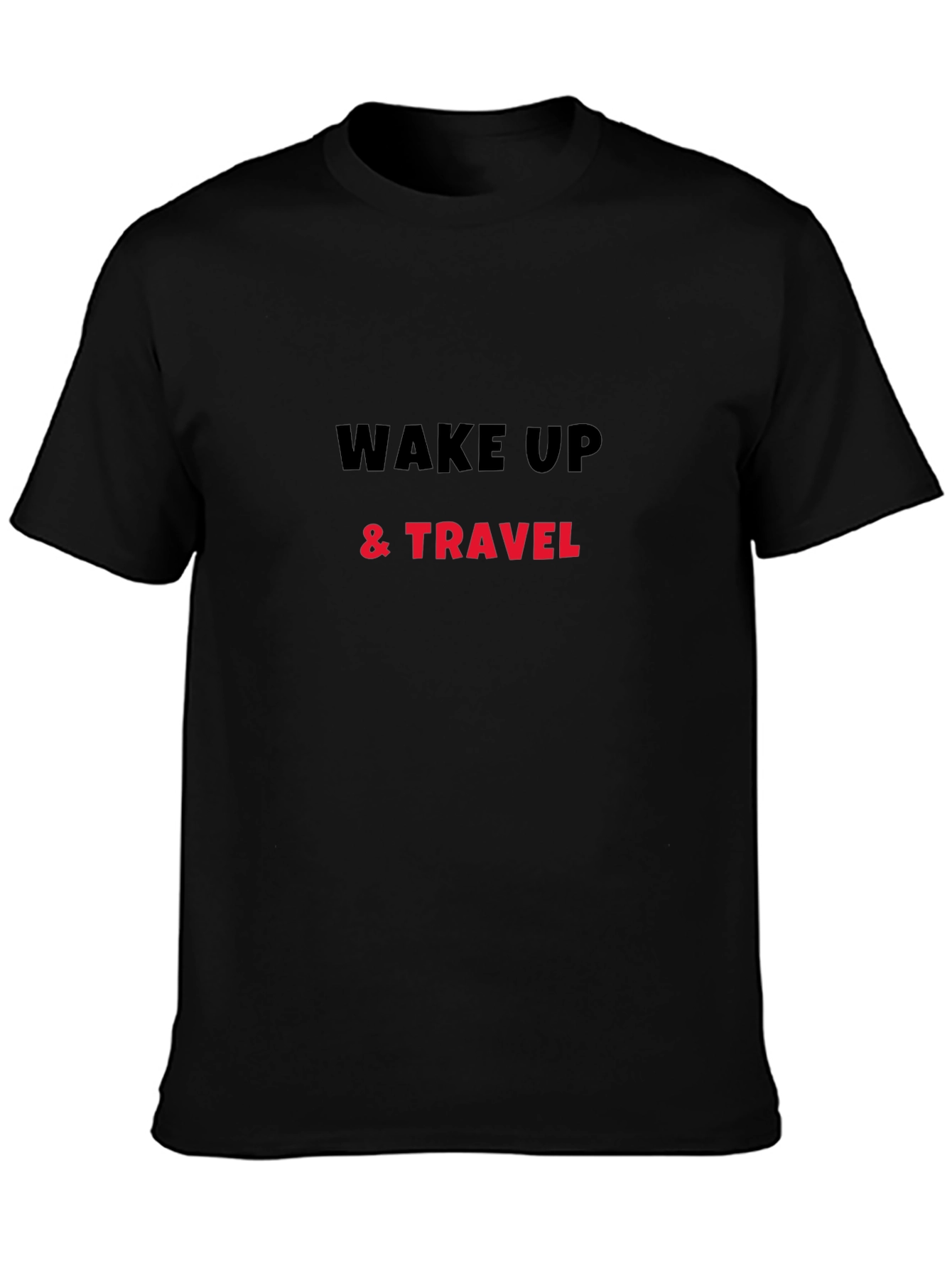 Wake Up & Travel Black T-Shirt
