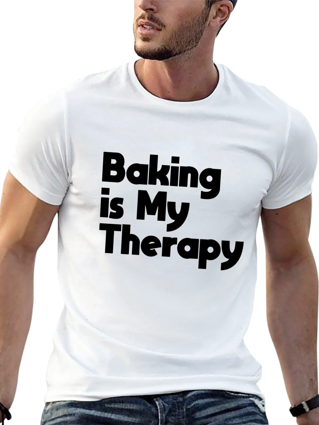 Baking Is My Therapy Black T-Shirt