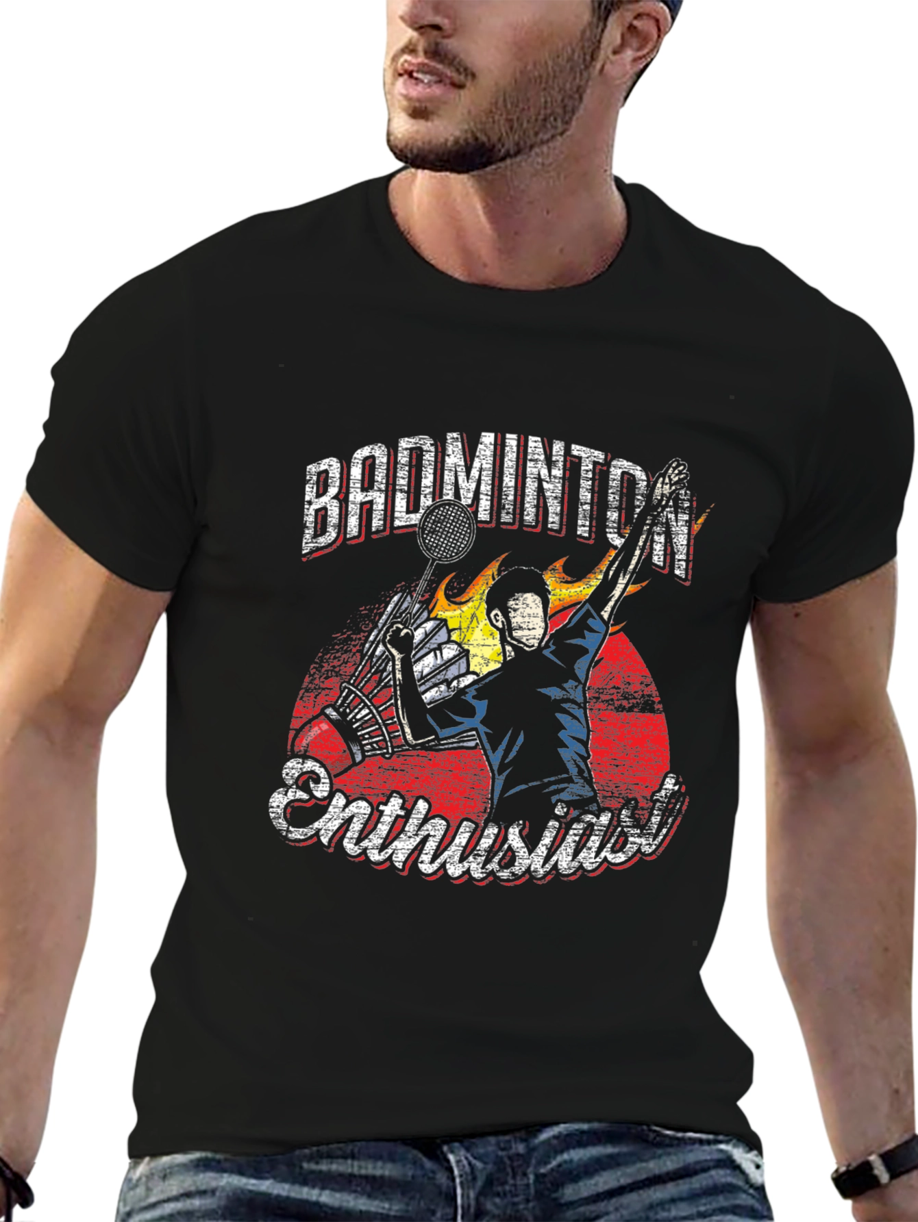Badminton Enthusiast Graphic T-Shirt