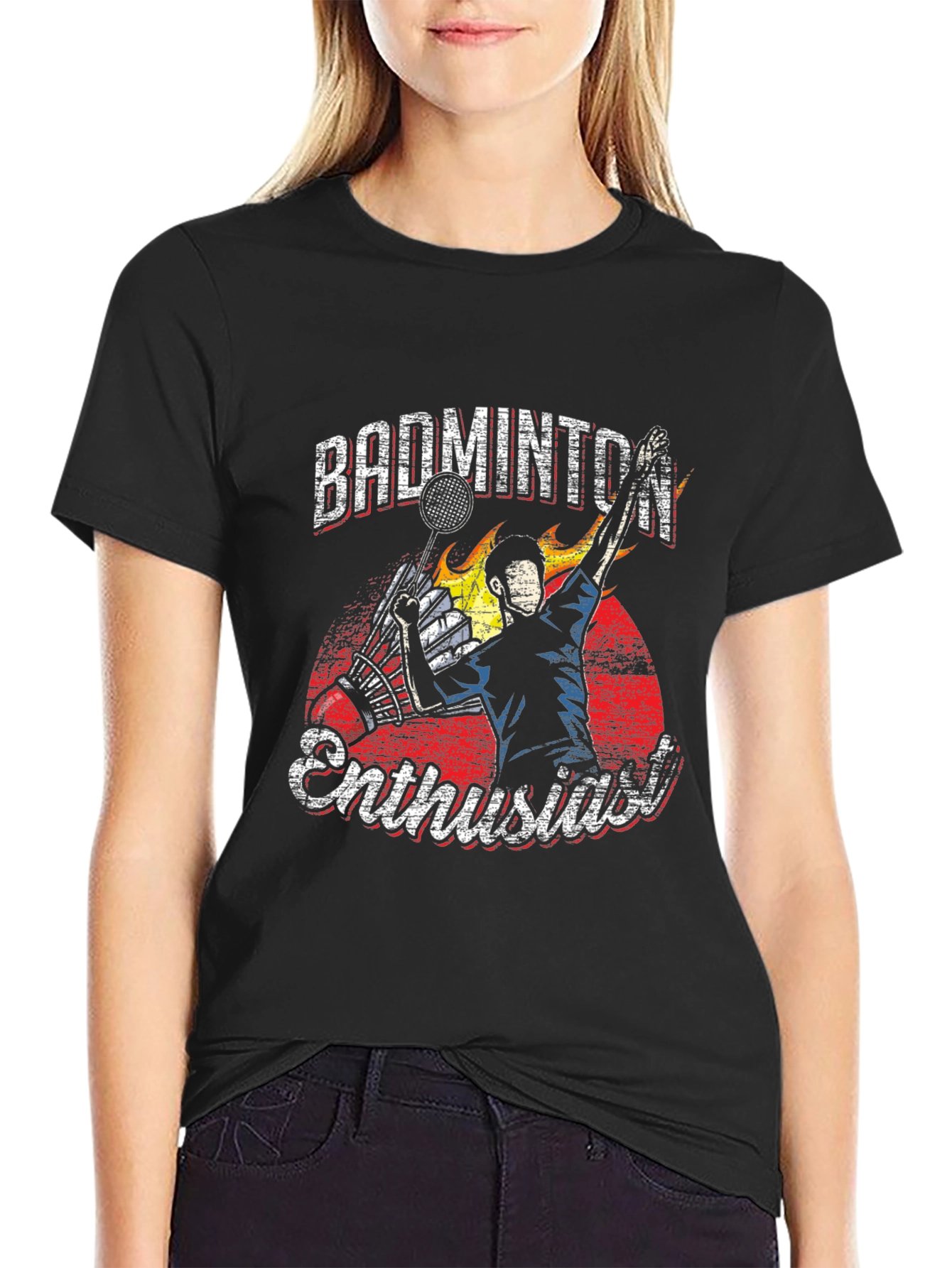 Badminton Enthusiast Graphic T-Shirt
