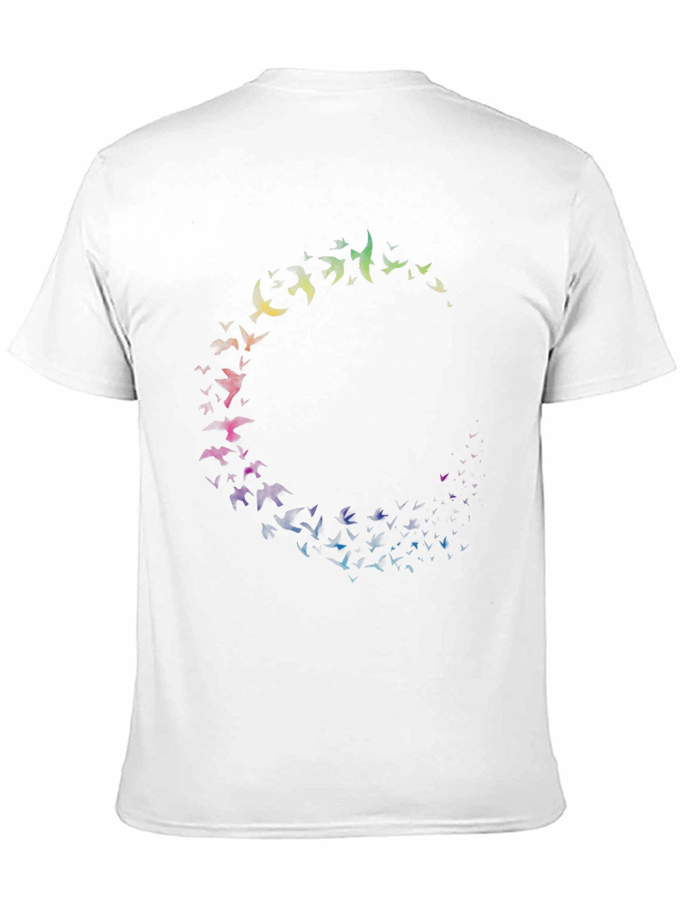 Rainbow Bird Circle Black T-Shirt