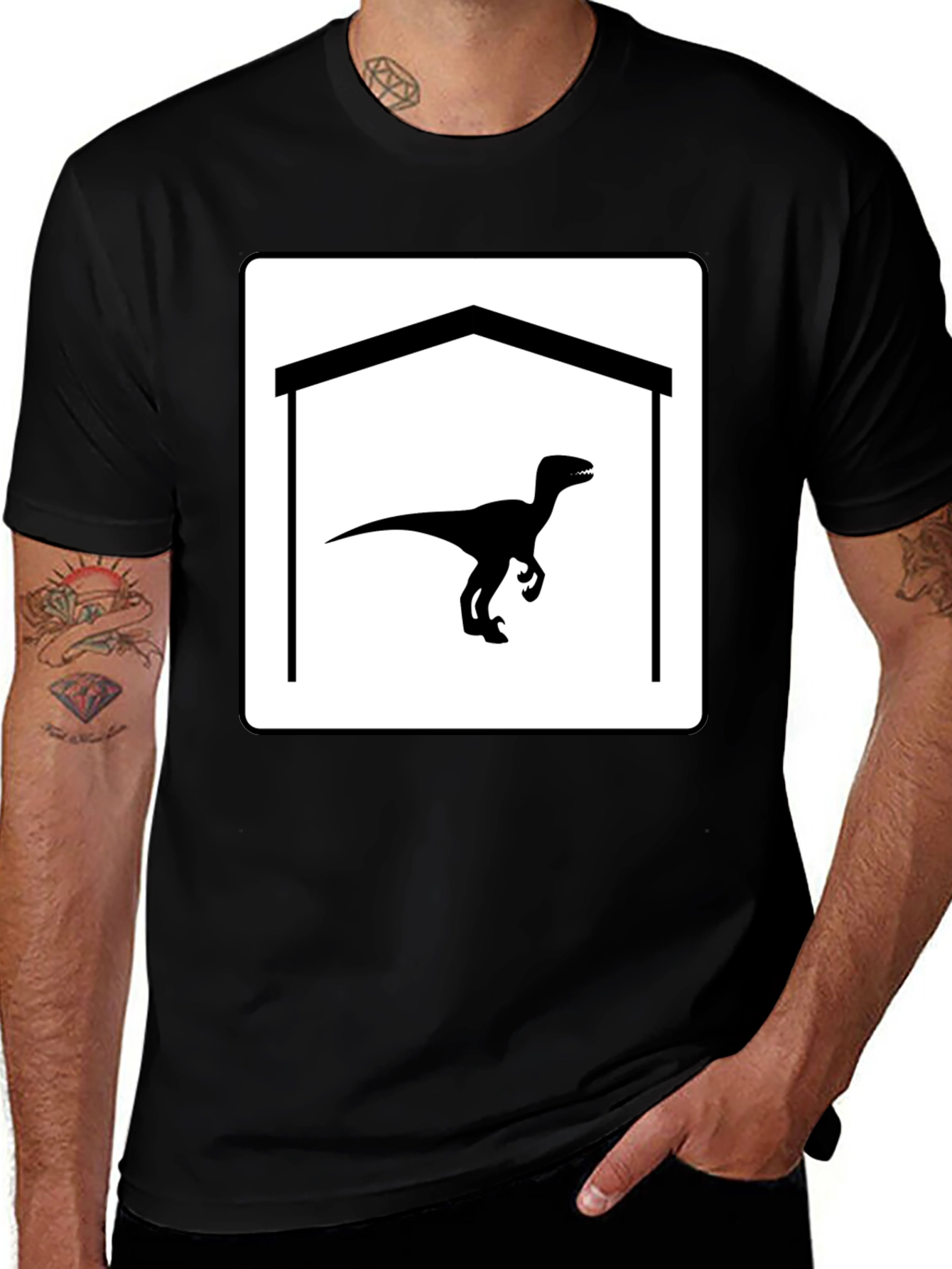Raptor Garage T-Shirt - Black Cotton Graphic Tee