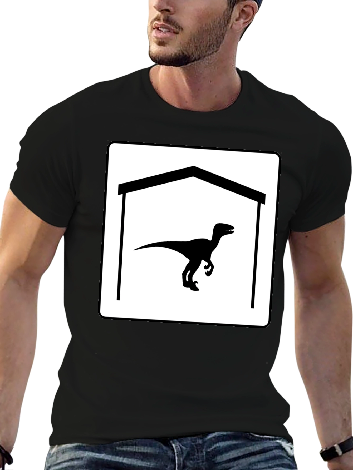 Raptor Garage T-Shirt - Black Cotton Graphic Tee