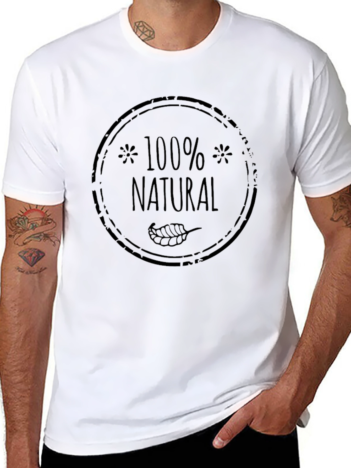 100% Natural Graphic Print T-Shirt