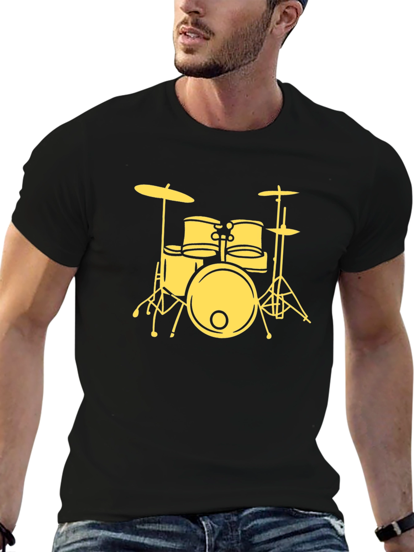 Drum Kit Graphic Tee - Black