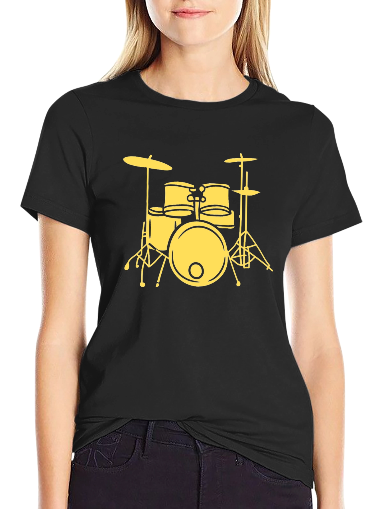 Drum Kit Graphic Tee - Black