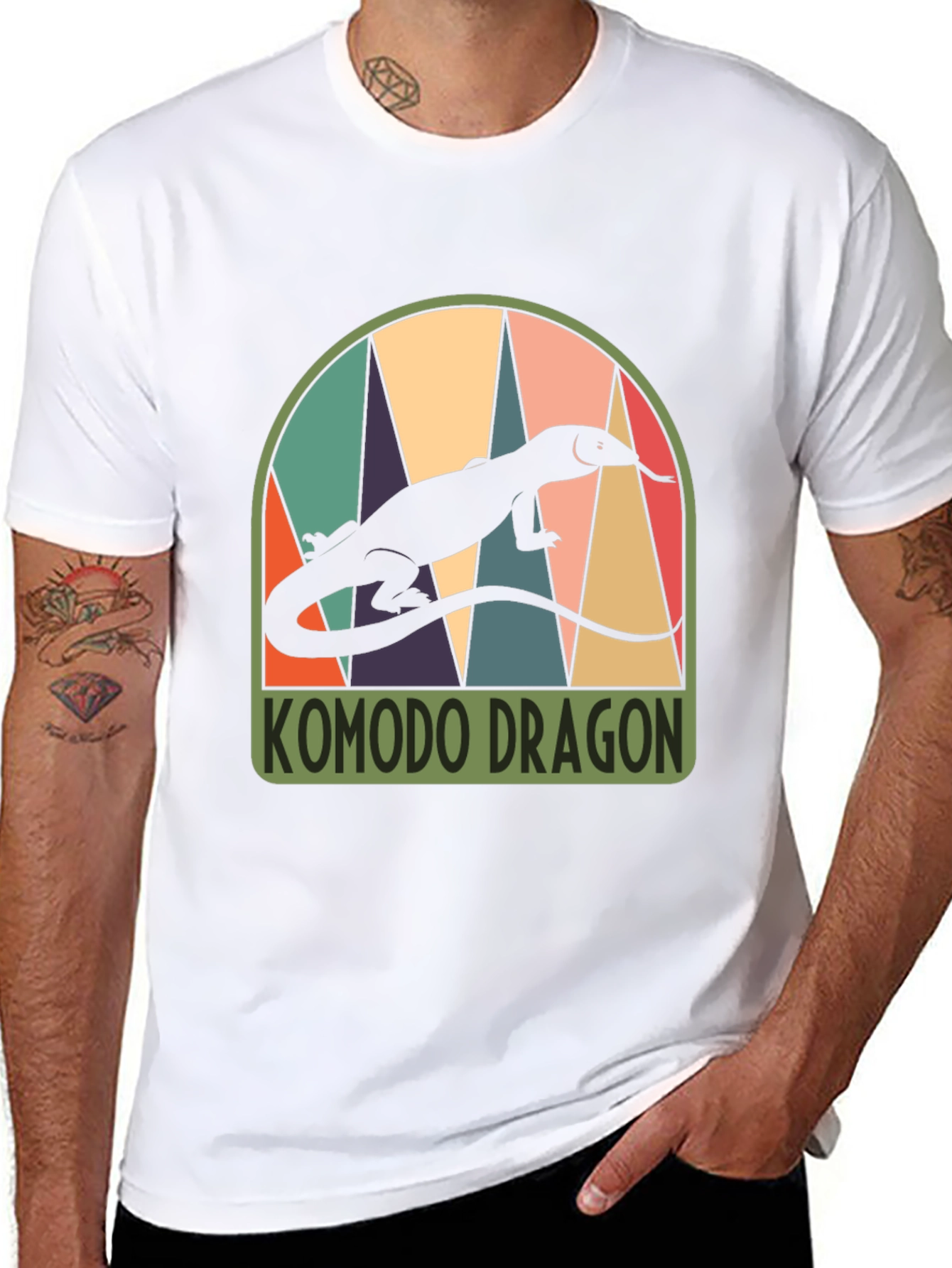 Komodo Dragon Graphic T-Shirt - Retro Style