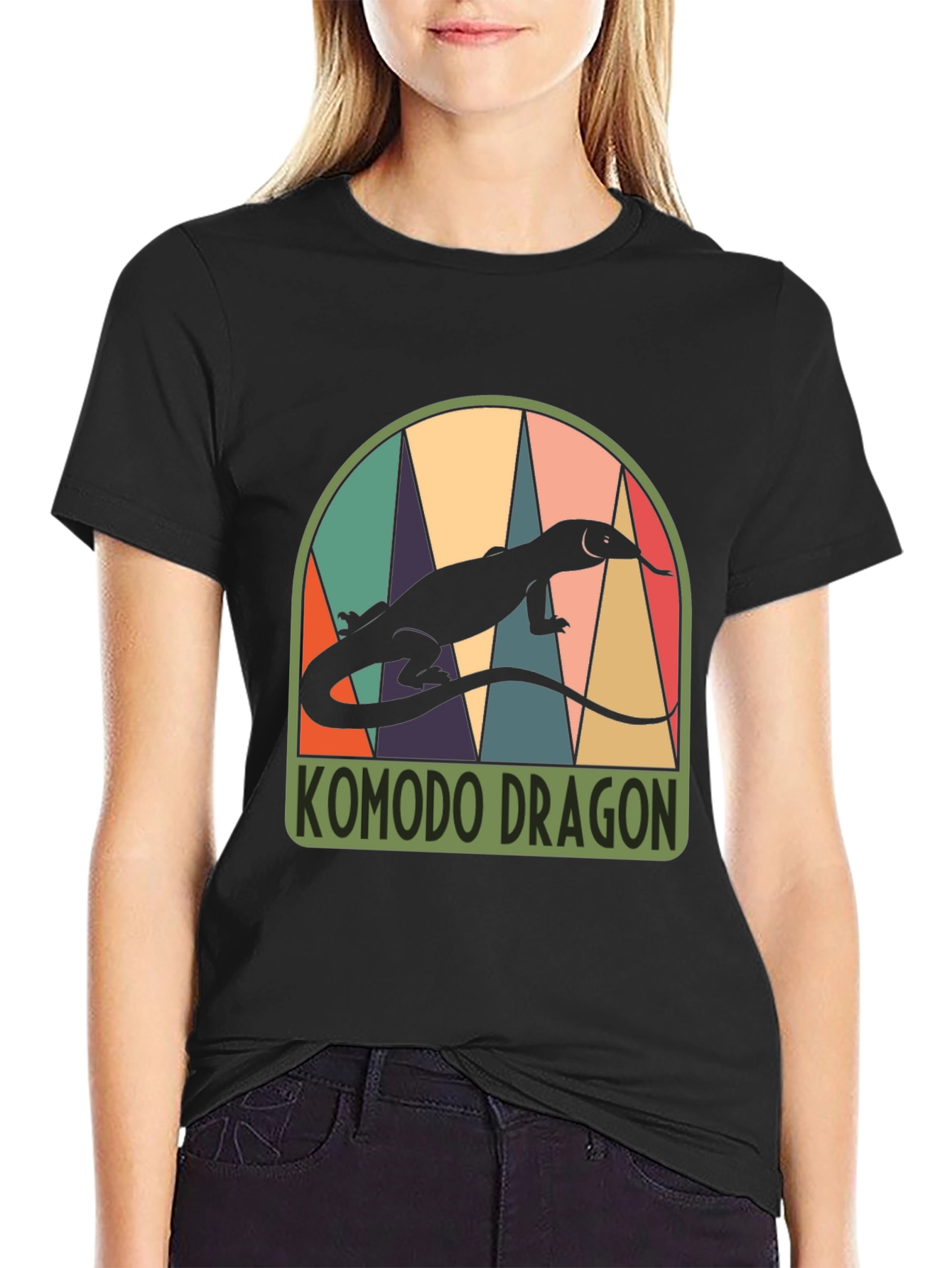 Komodo Dragon Graphic T-Shirt - Retro Style