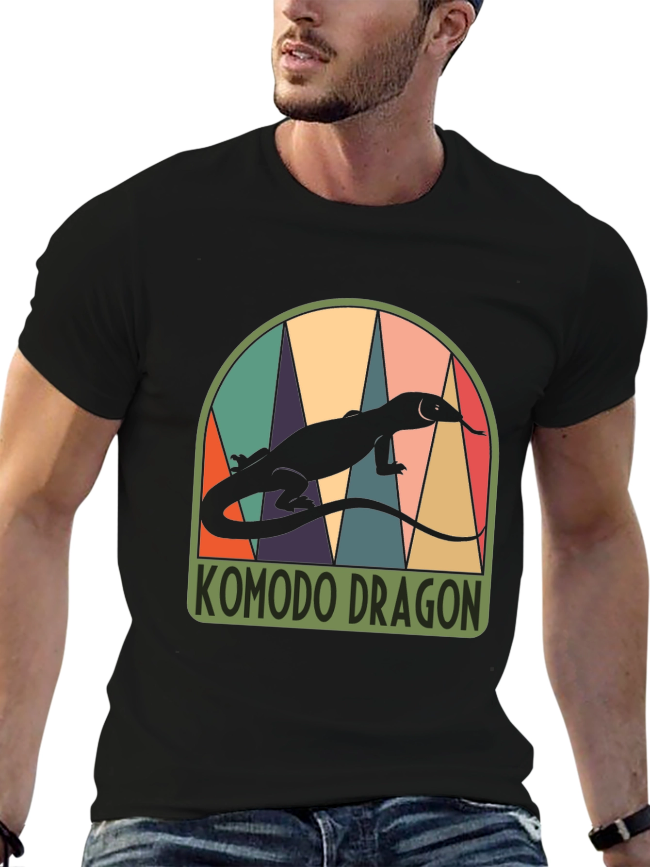 Komodo Dragon Graphic T-Shirt - Retro Style