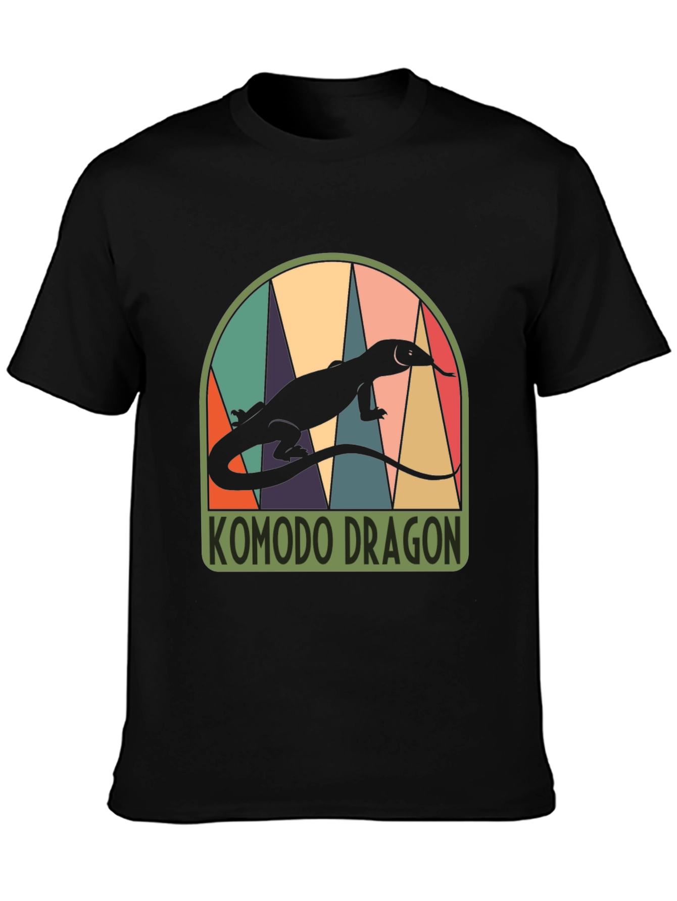 Komodo Dragon Graphic T-Shirt - Retro Style