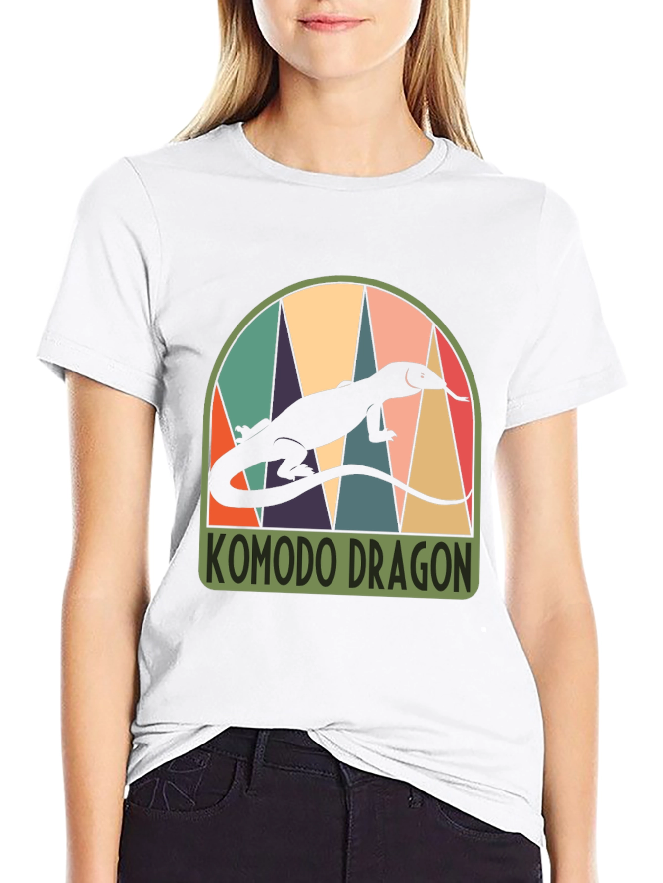 Komodo Dragon Graphic T-Shirt - Retro Style
