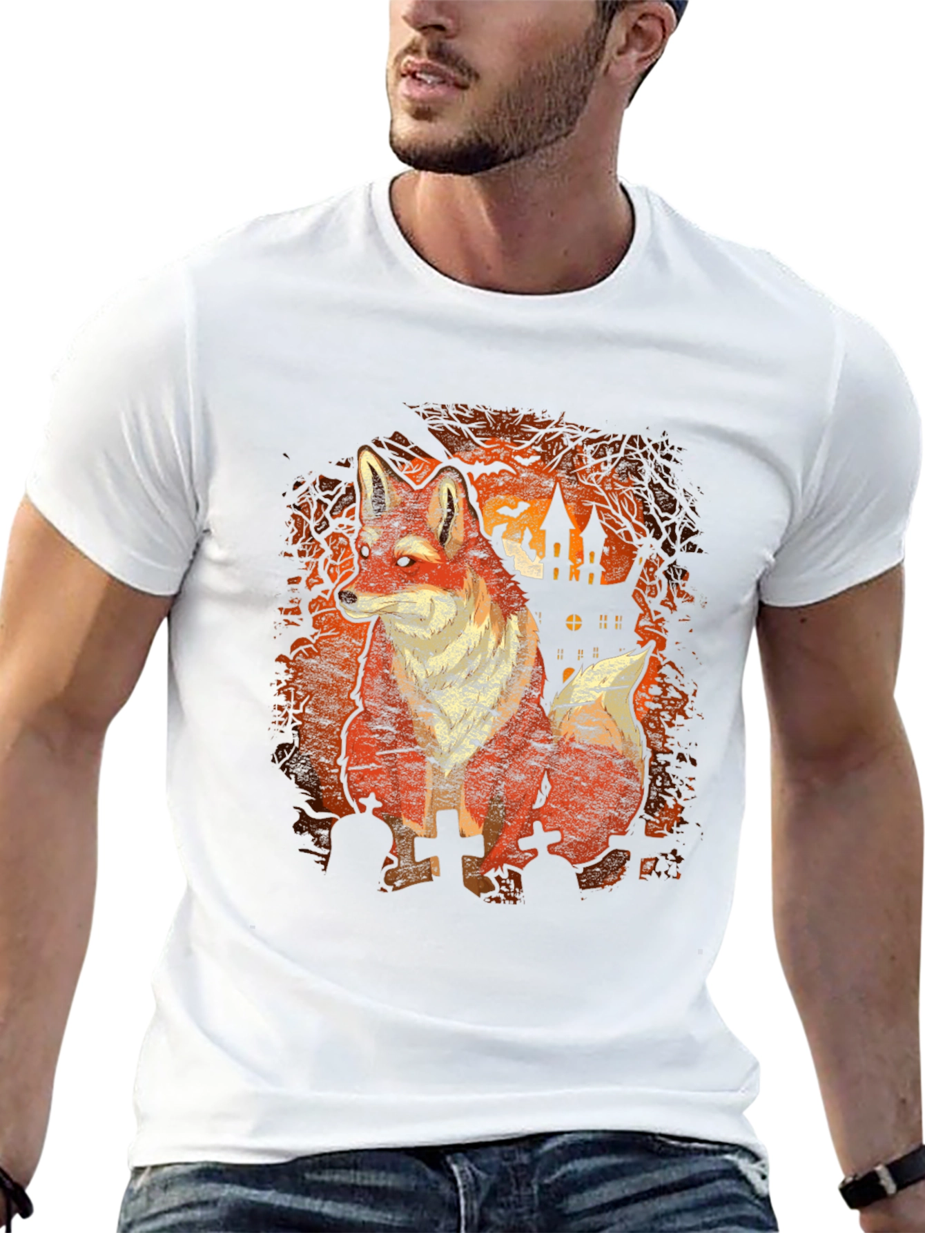 Halloween Fox Black T-Shirt