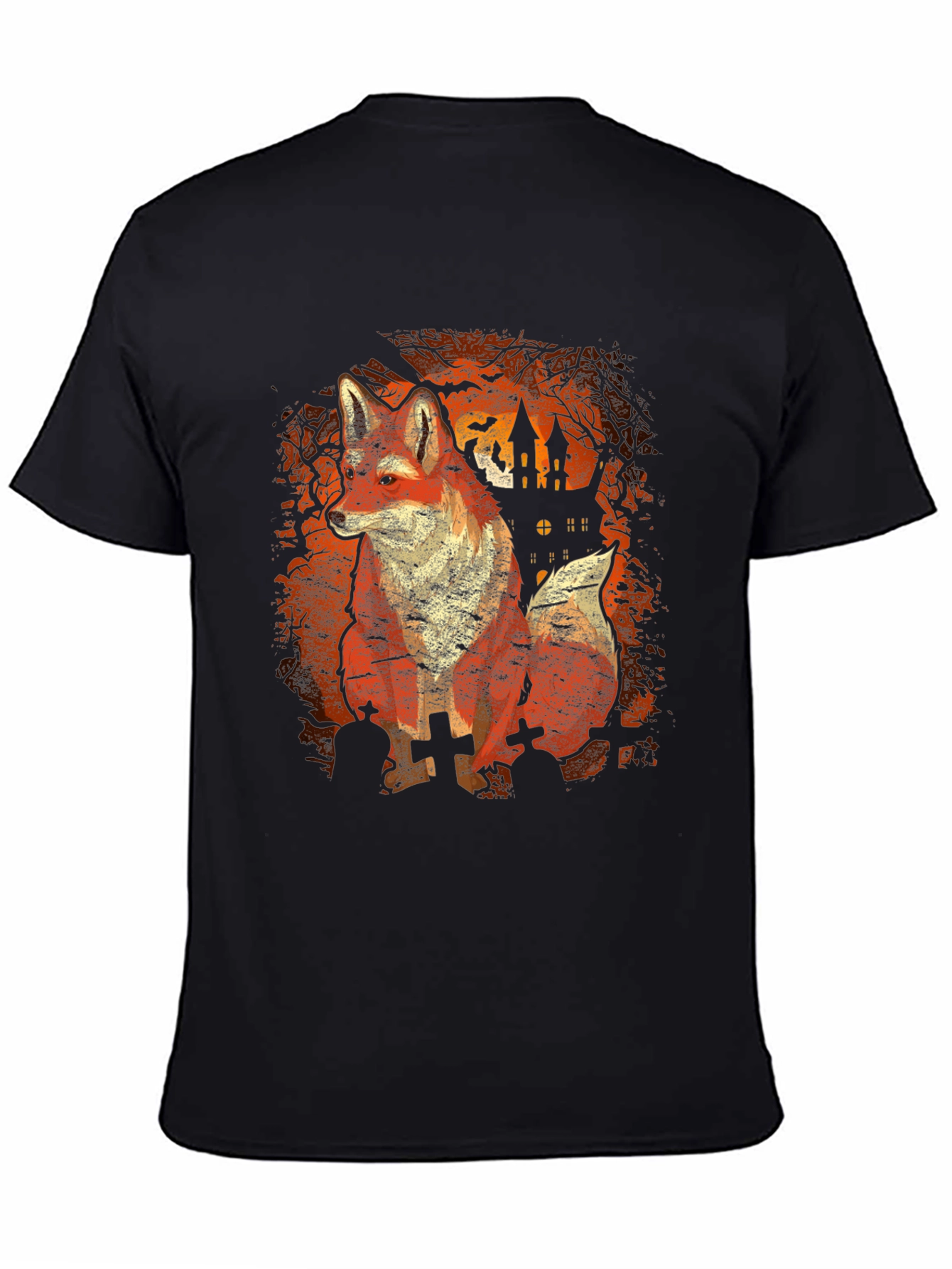 Halloween Fox Black T-Shirt
