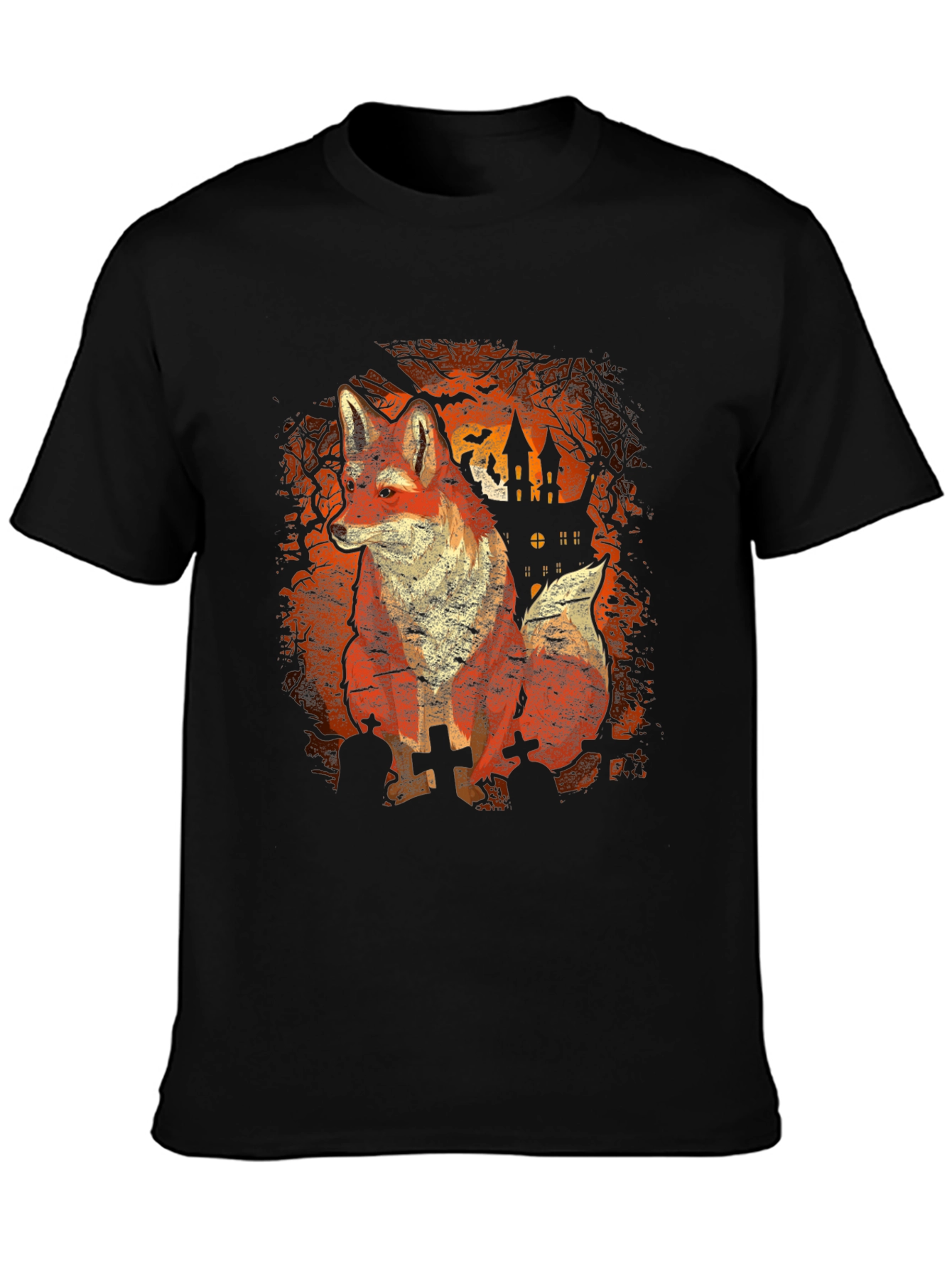 Halloween Fox Black T-Shirt