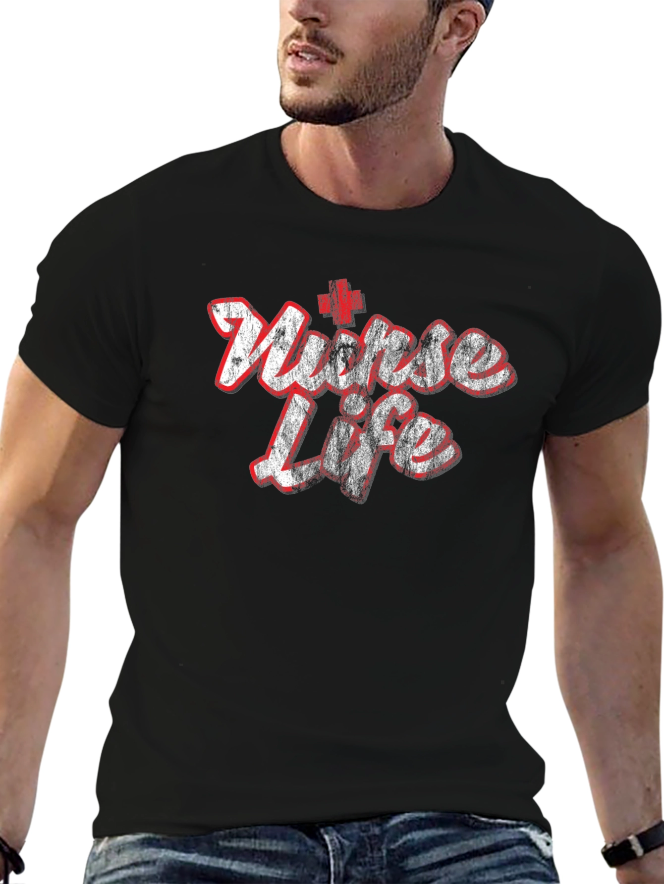 Nurse Life Graphic T-Shirt - Black