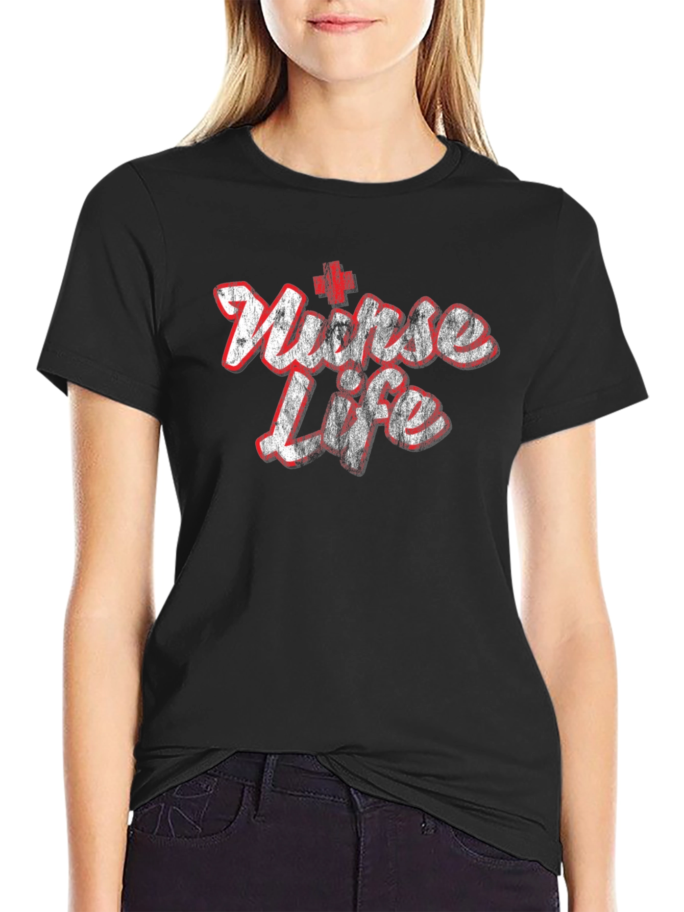 Nurse Life Graphic T-Shirt - Black