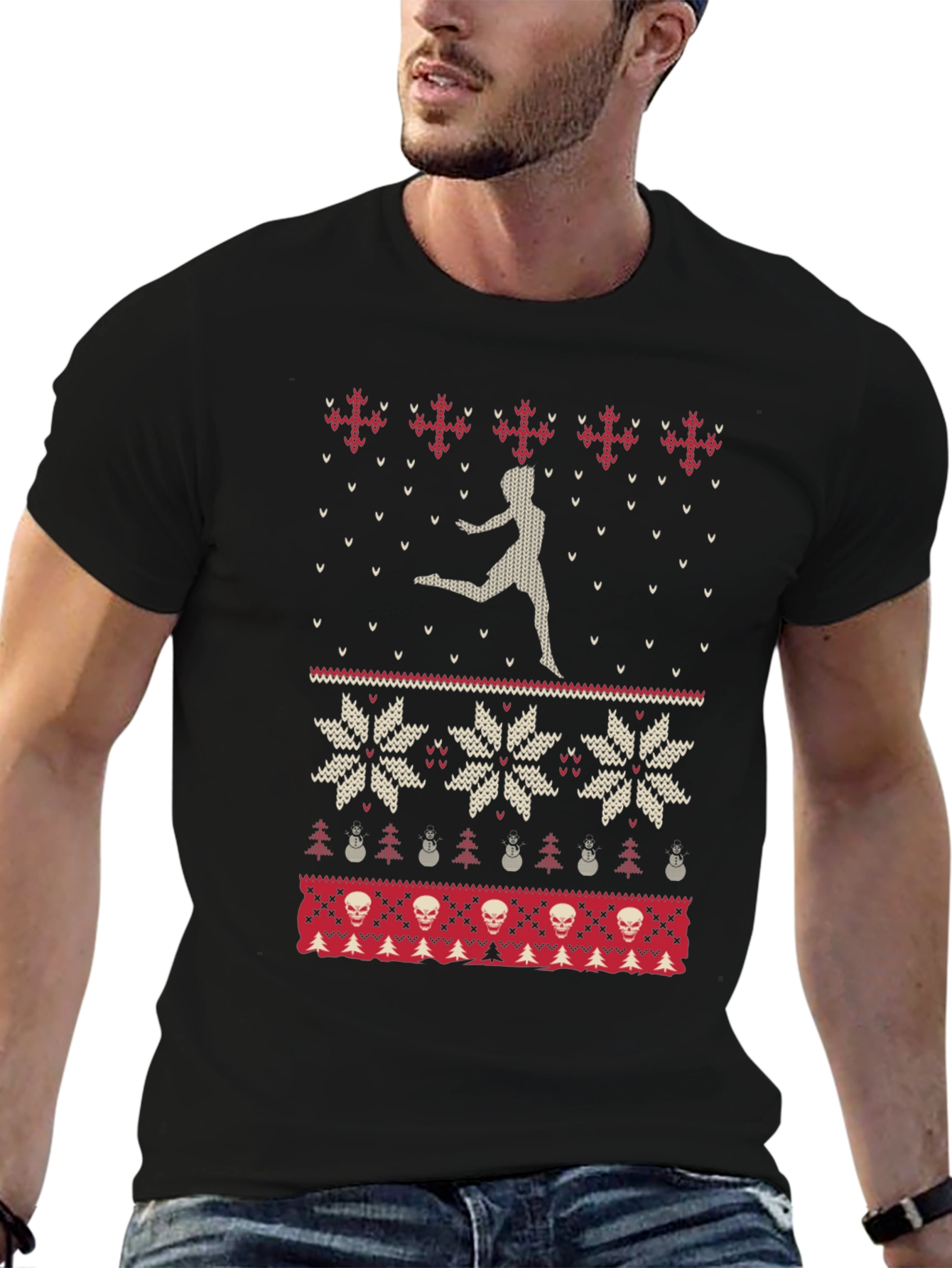 Ugly Holiday Sweater Style Graphic Tee