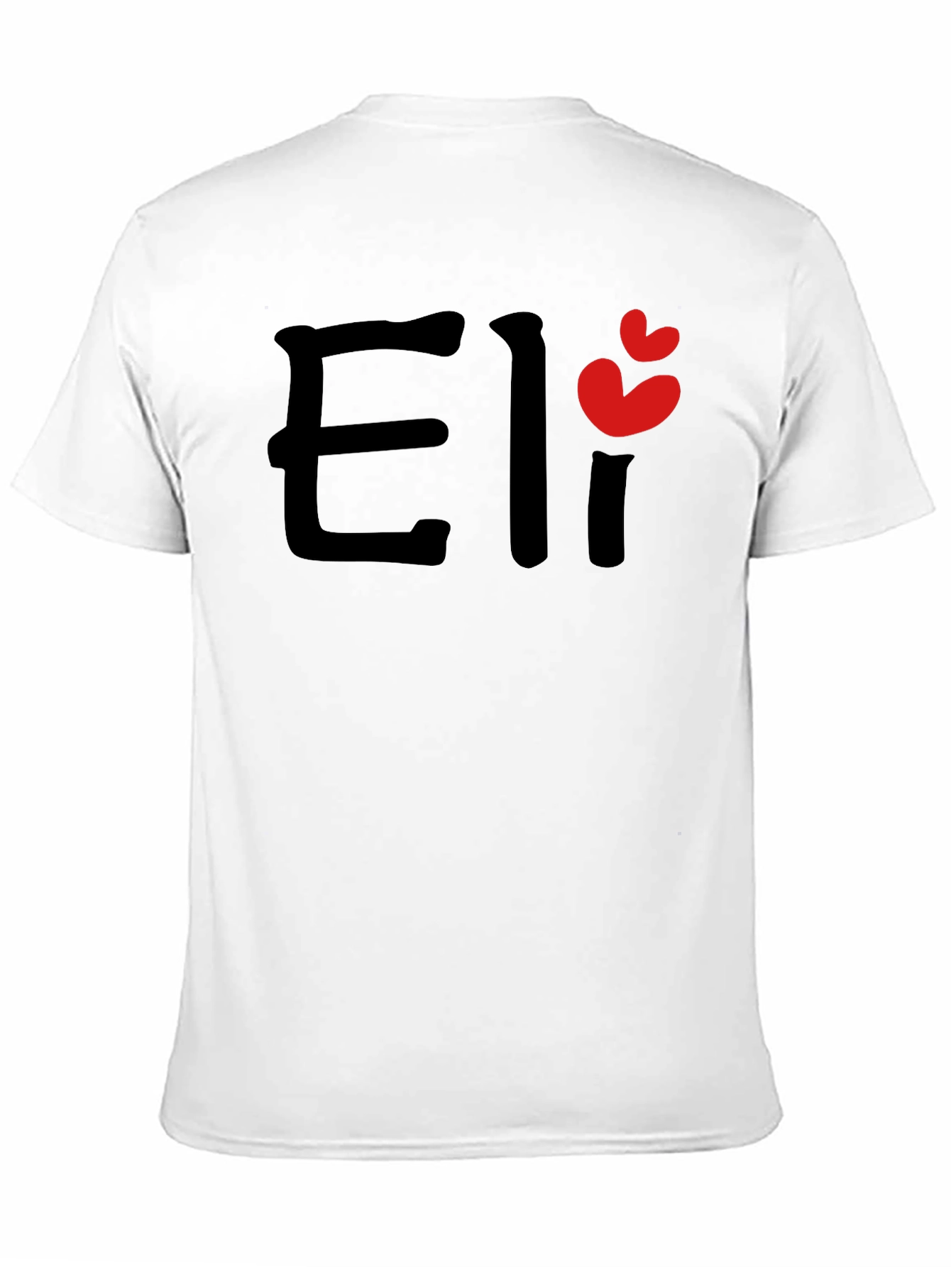 Eli Name Black T-Shirt with Heart Detail