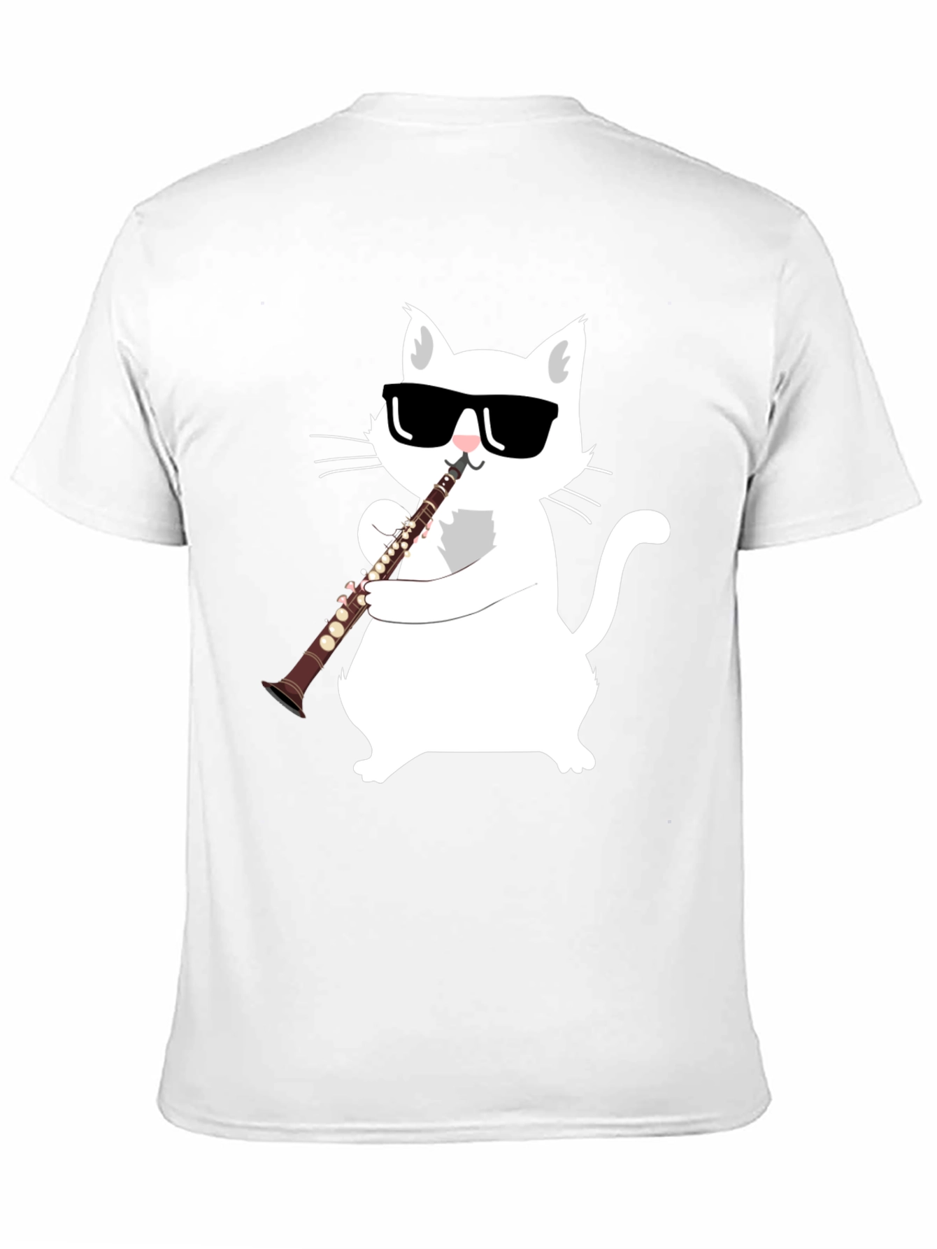 Cool Cat Clarinet Player Graphic Tee