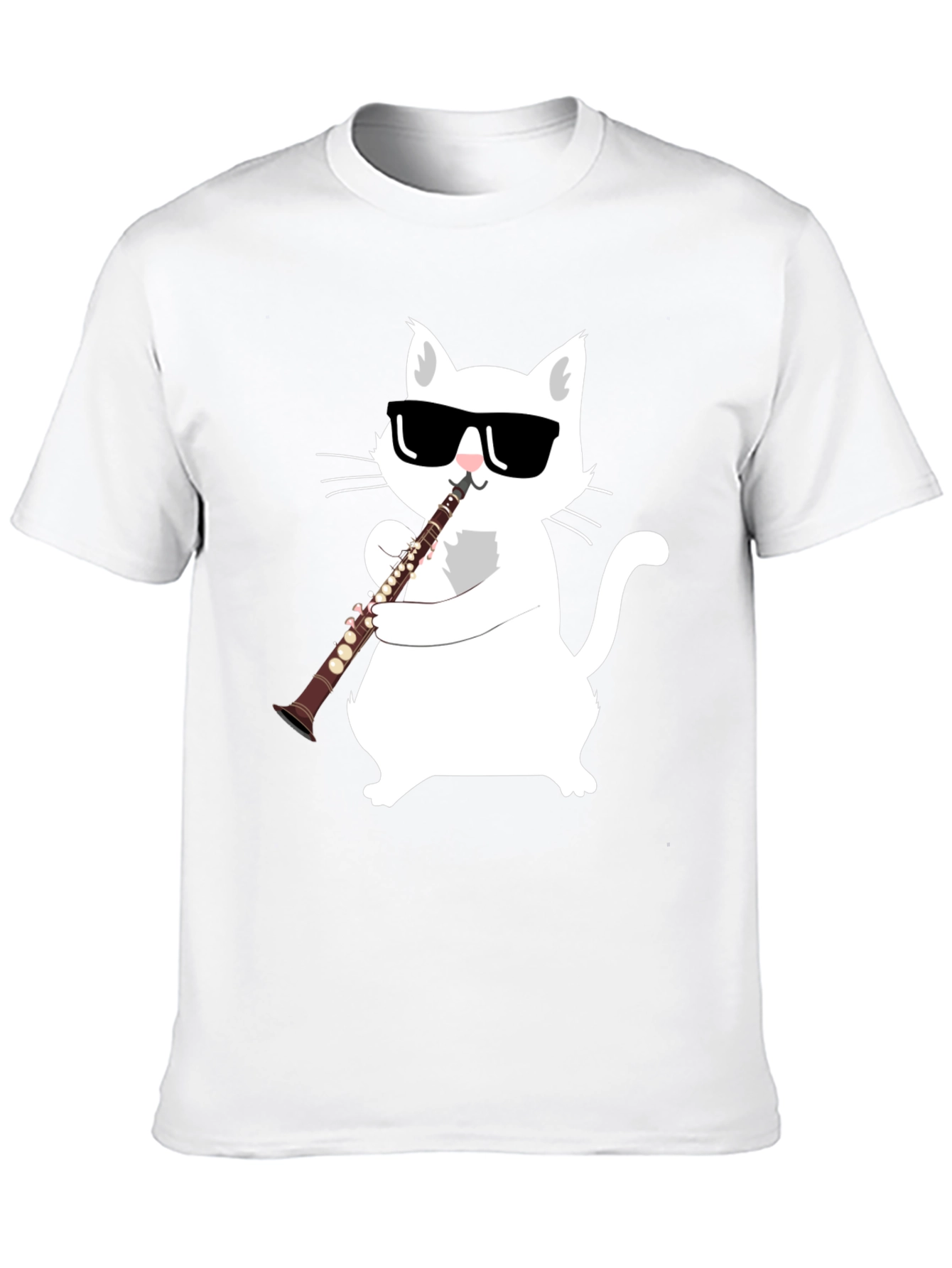 Cool Cat Clarinet Player Graphic Tee