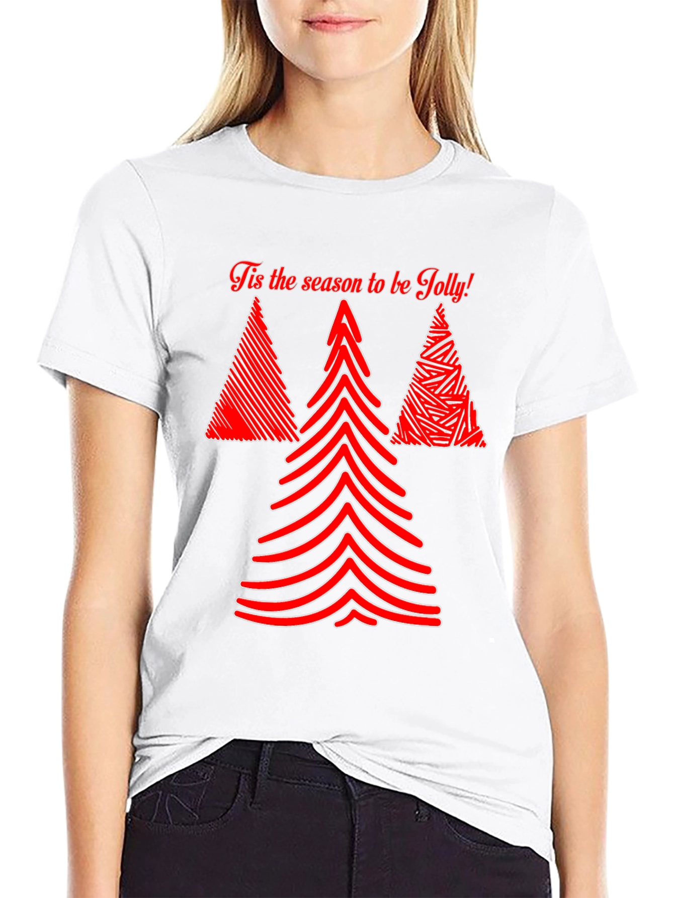 Tis the Season Jolly Christmas Tree Graphic Tee