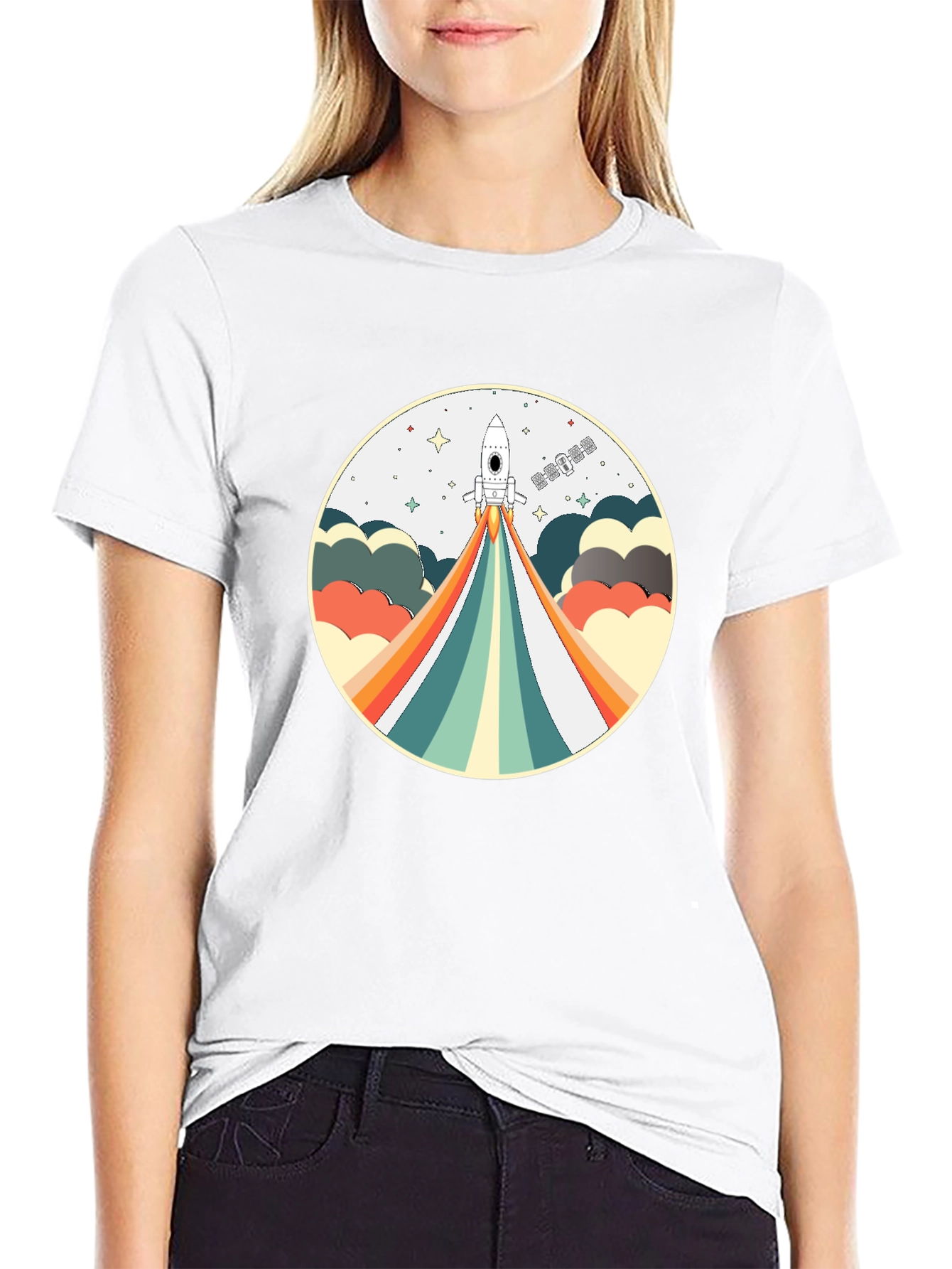 Retro Rocket Launch T-Shirt - Space Adventure Tee