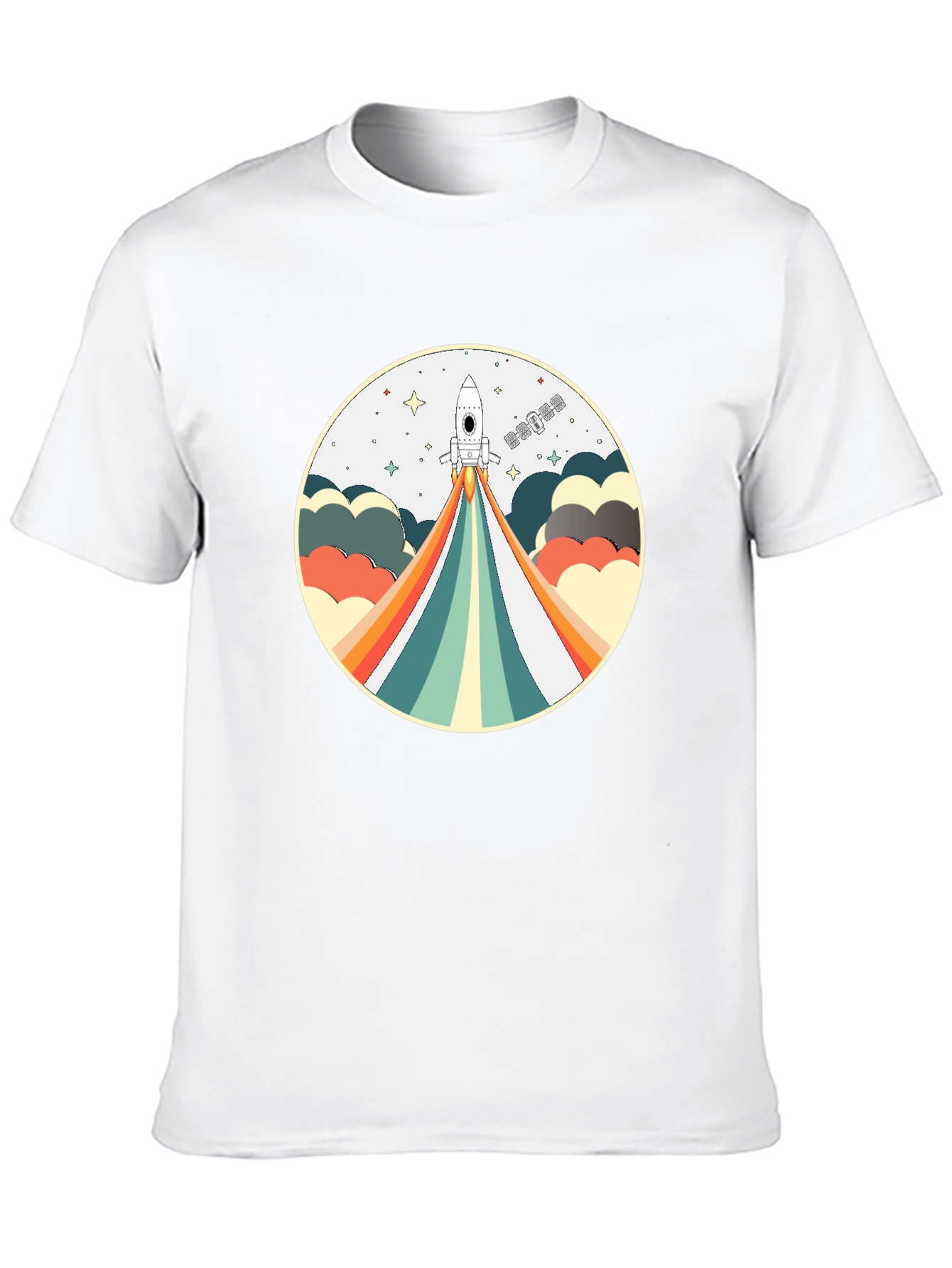 Retro Rocket Launch T-Shirt - Space Adventure Tee