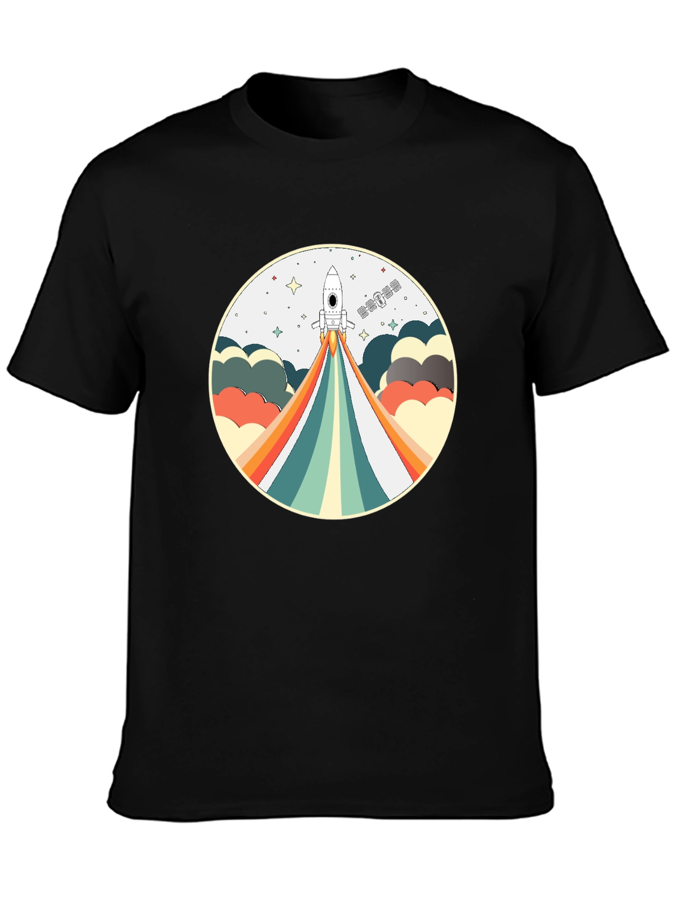 Retro Rocket Launch T-Shirt - Space Adventure Tee