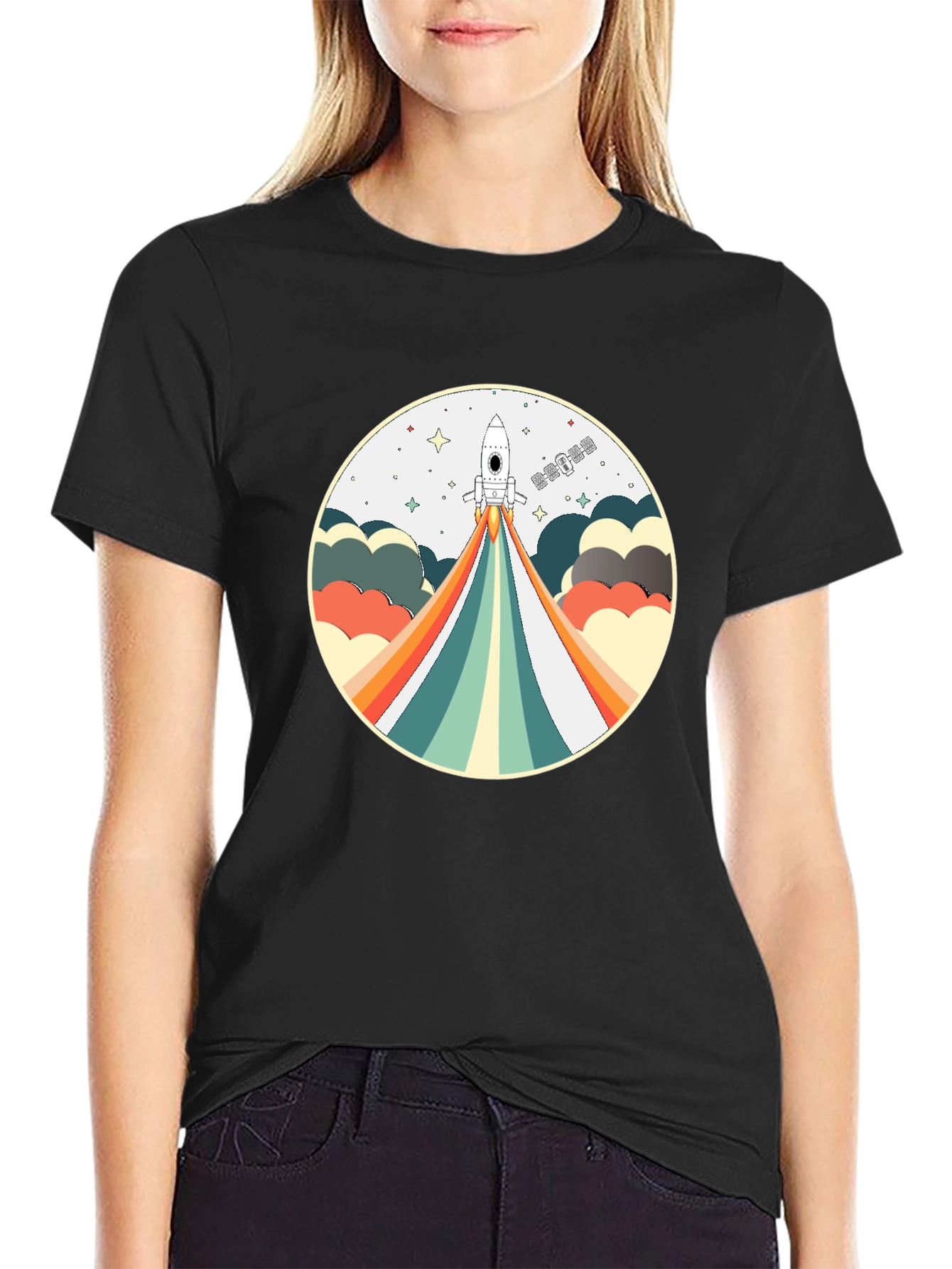 Retro Rocket Launch T-Shirt - Space Adventure Tee