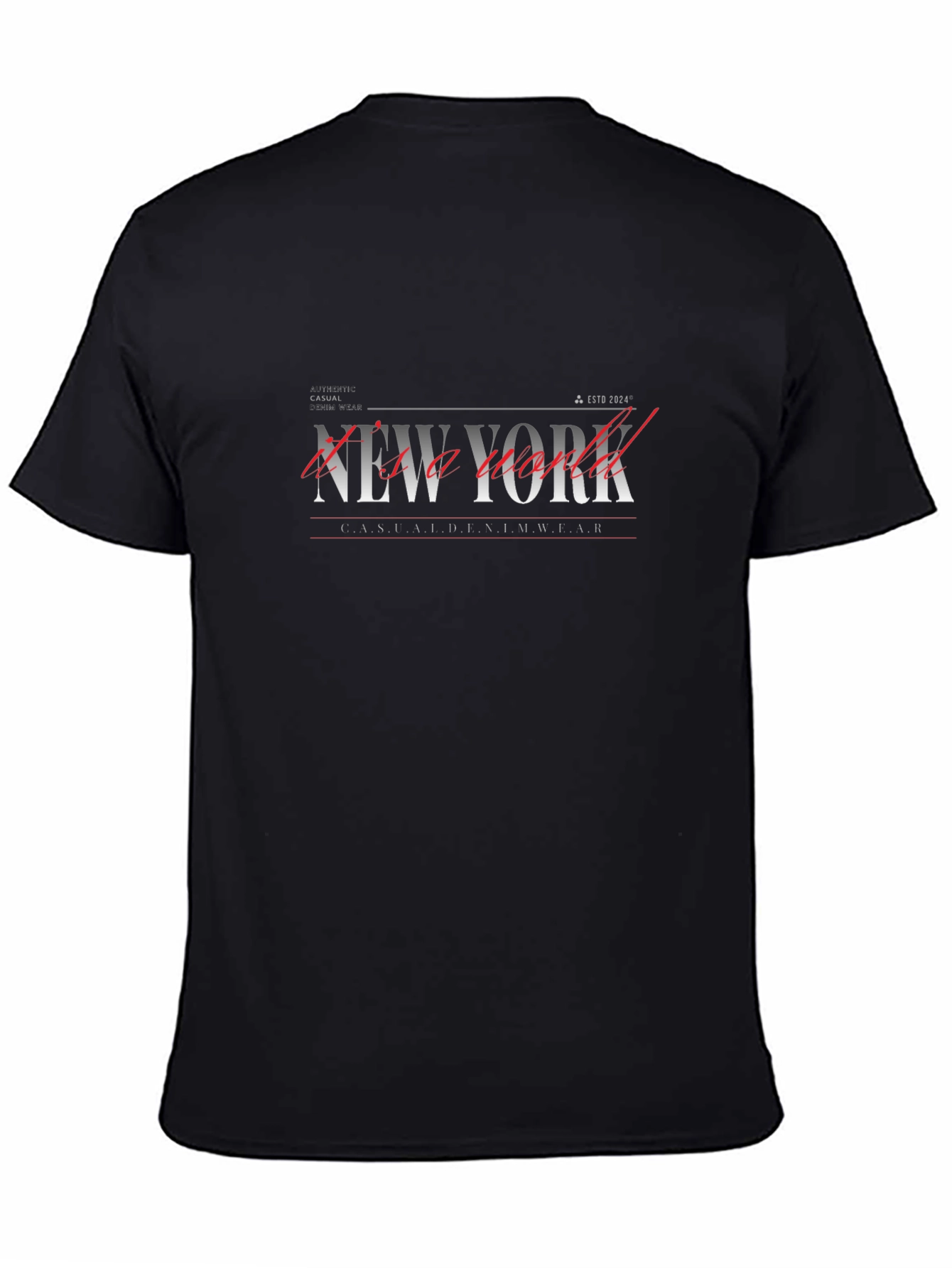 New York Graphic Print Black T-Shirt Casual Wear
