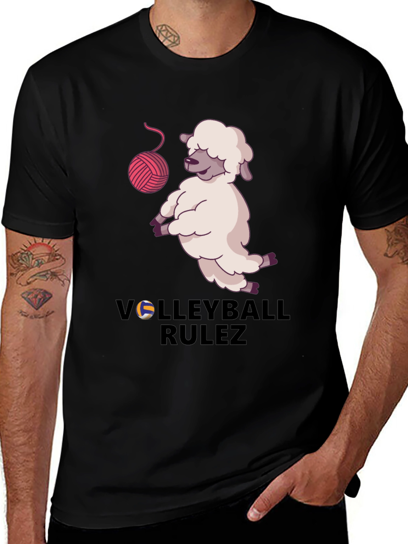 Volleyball Rulez Sheep T-Shirt