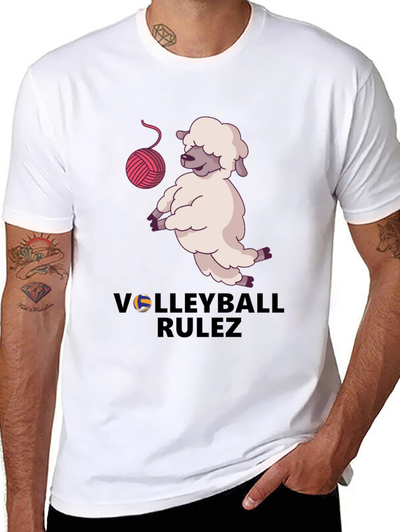 Volleyball Rulez Sheep T-Shirt