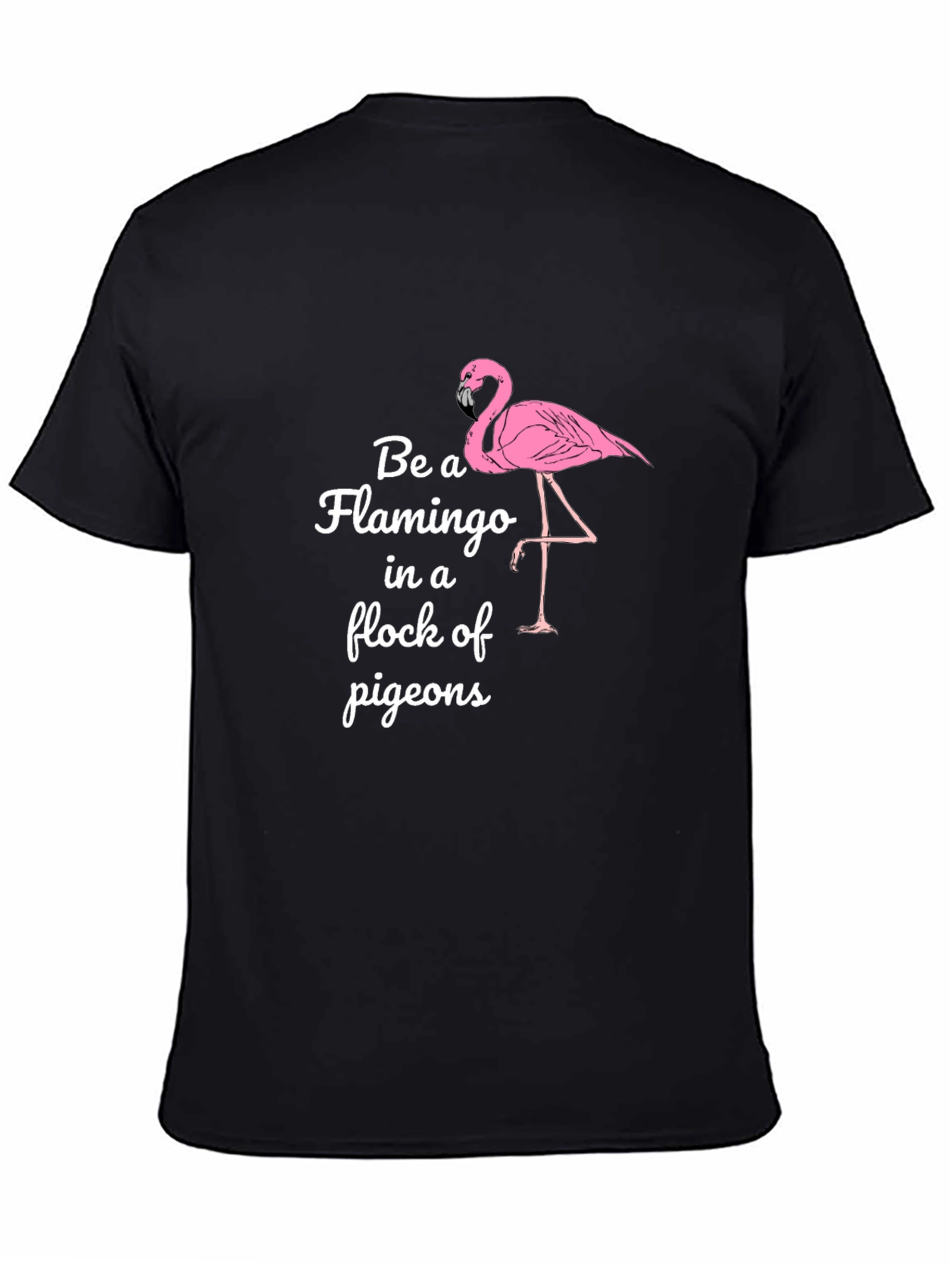 Be a Flamingo Black Graphic T-Shirt