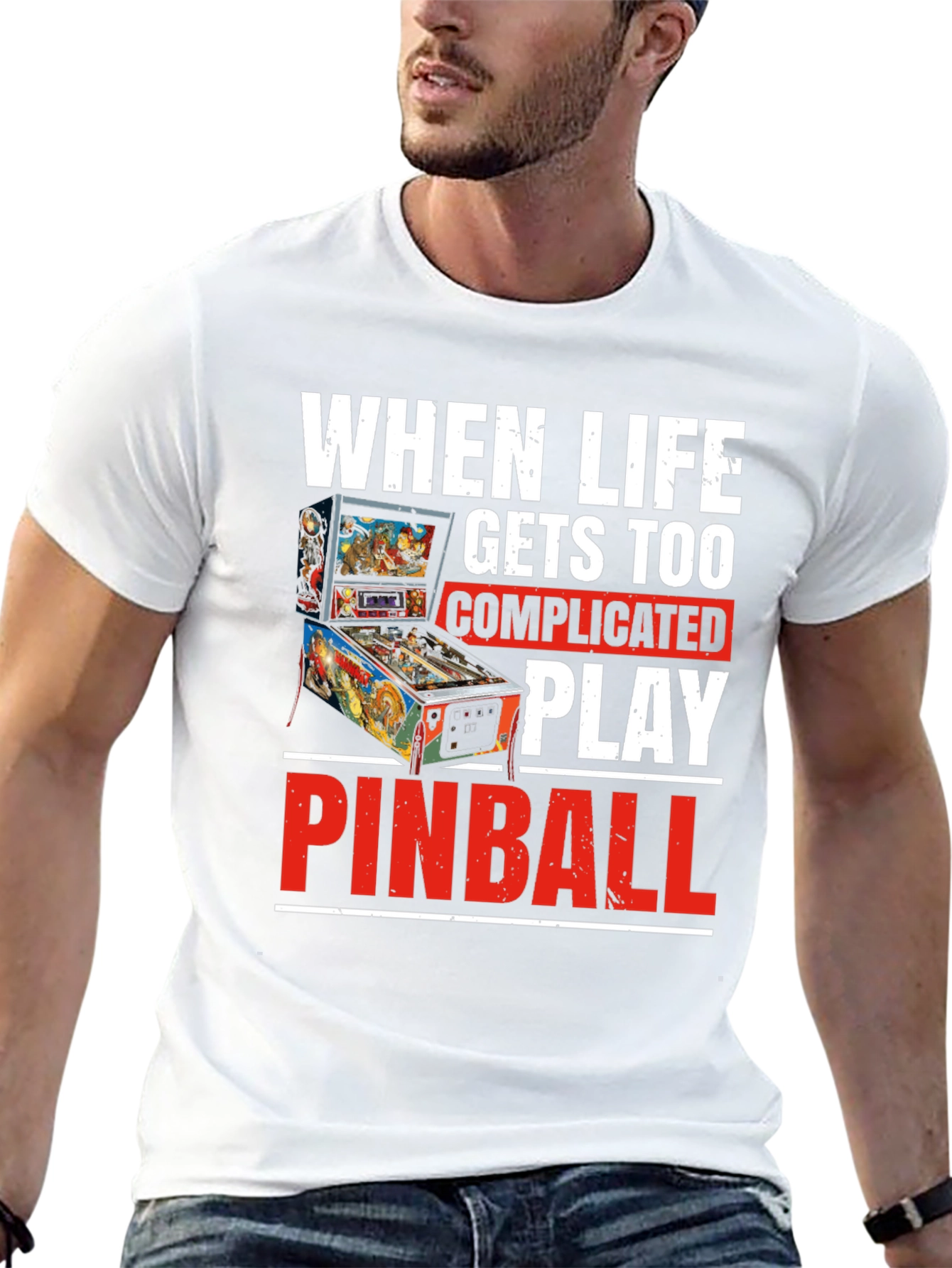 When Life Gets Too Complicated Play Pinball T-Shirt