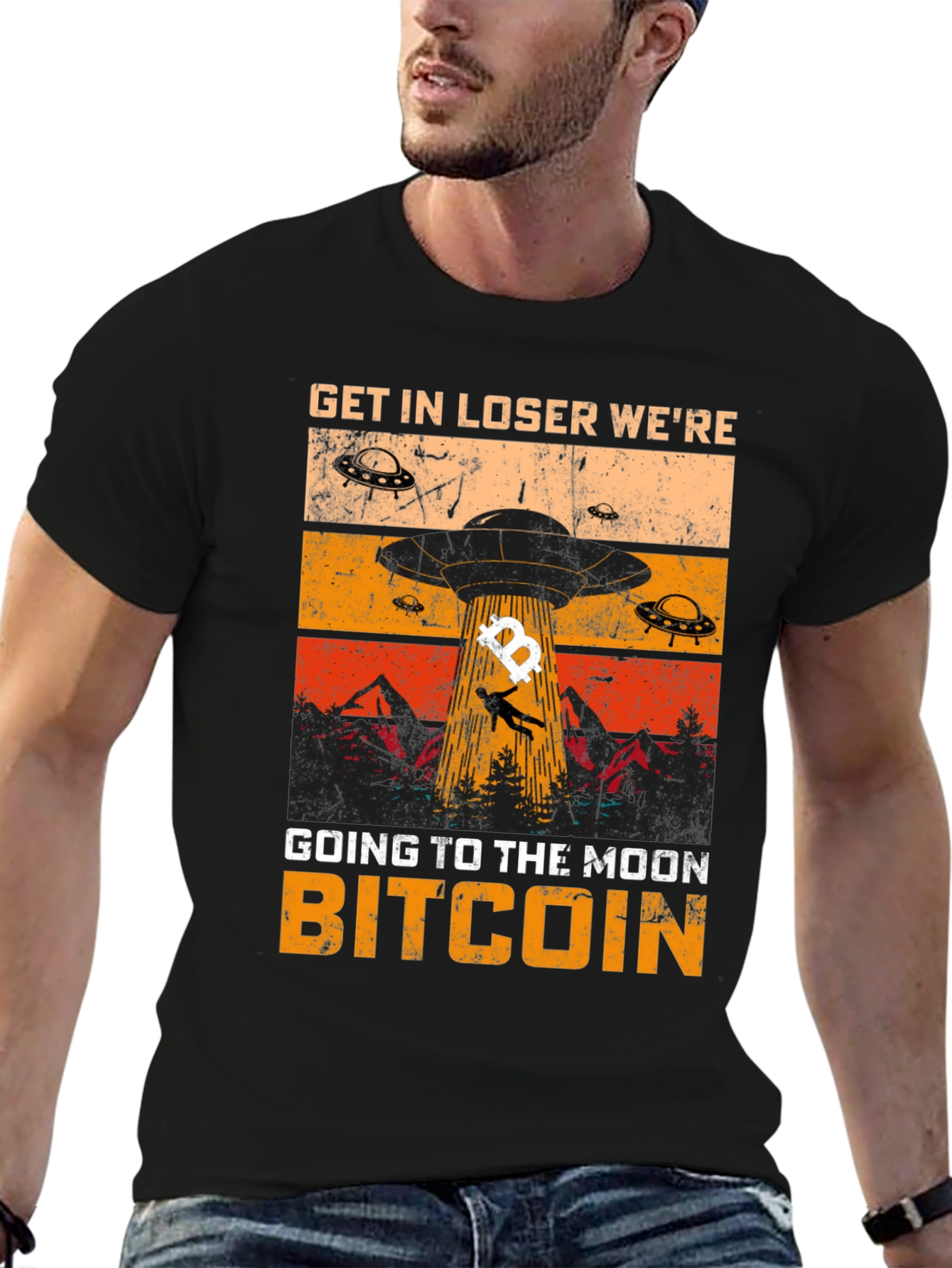 Bitcoin Moon T-Shirt Get in Loser Crypto Tee