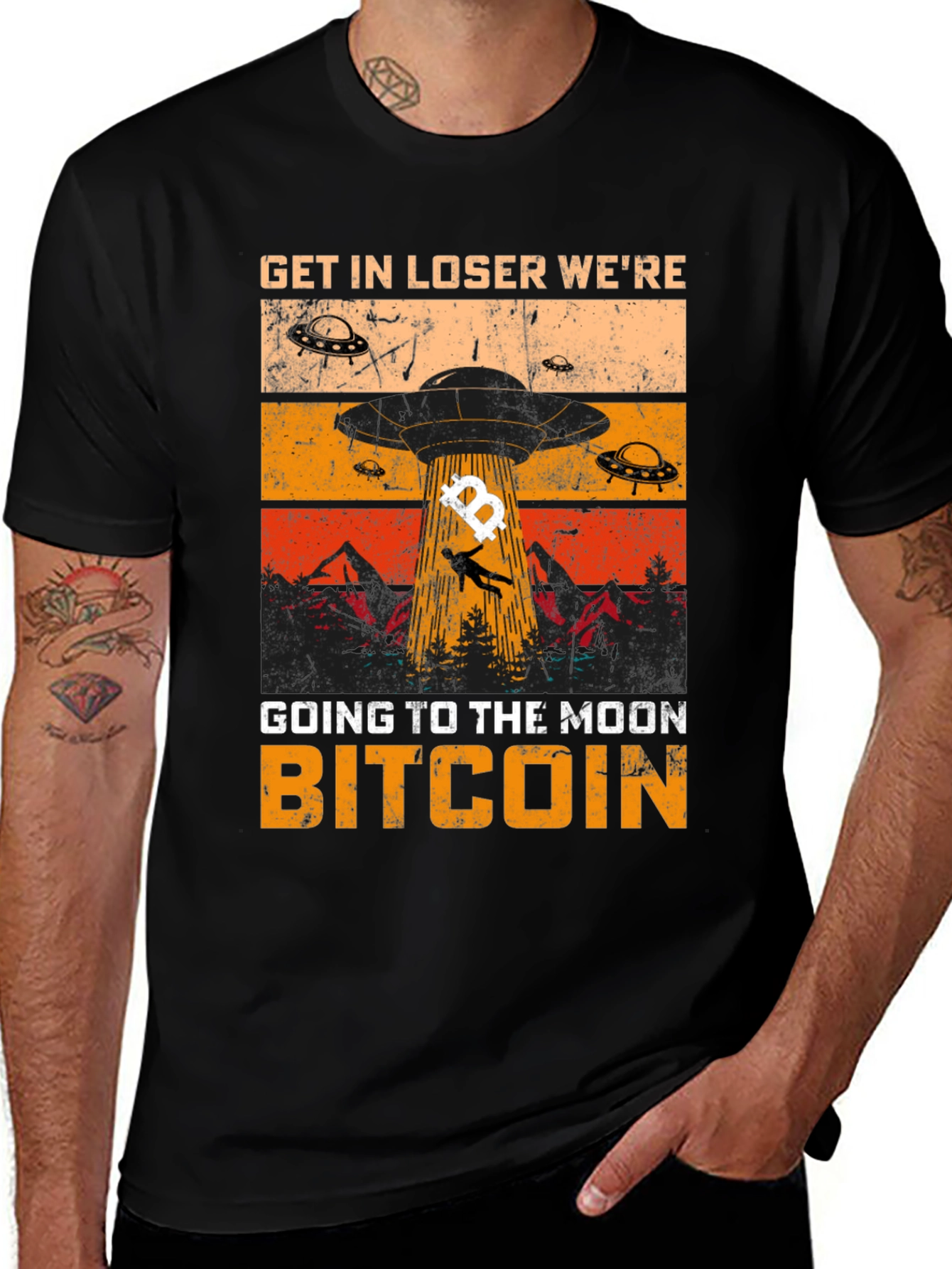 Bitcoin Moon T-Shirt Get in Loser Crypto Tee