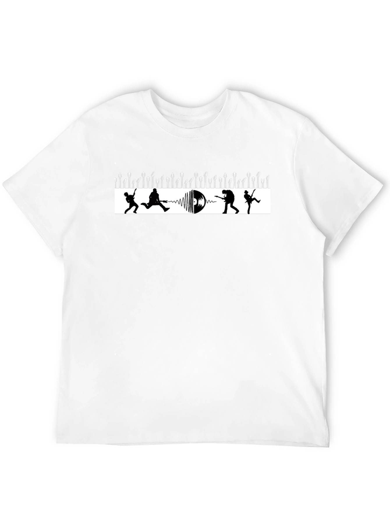 Rock Band Silhouette Graphic Tee - Black